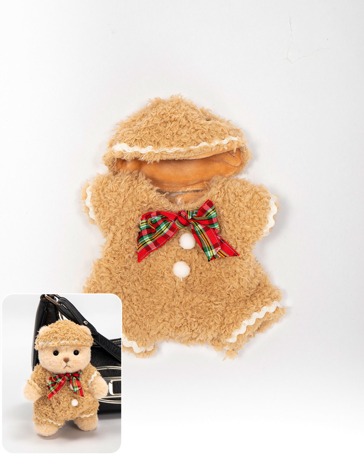 Getahug Gingerbread Man Mini Bear | 5.9 Inches Stuffed Animal Bag Charm Keychains Christmas Gift