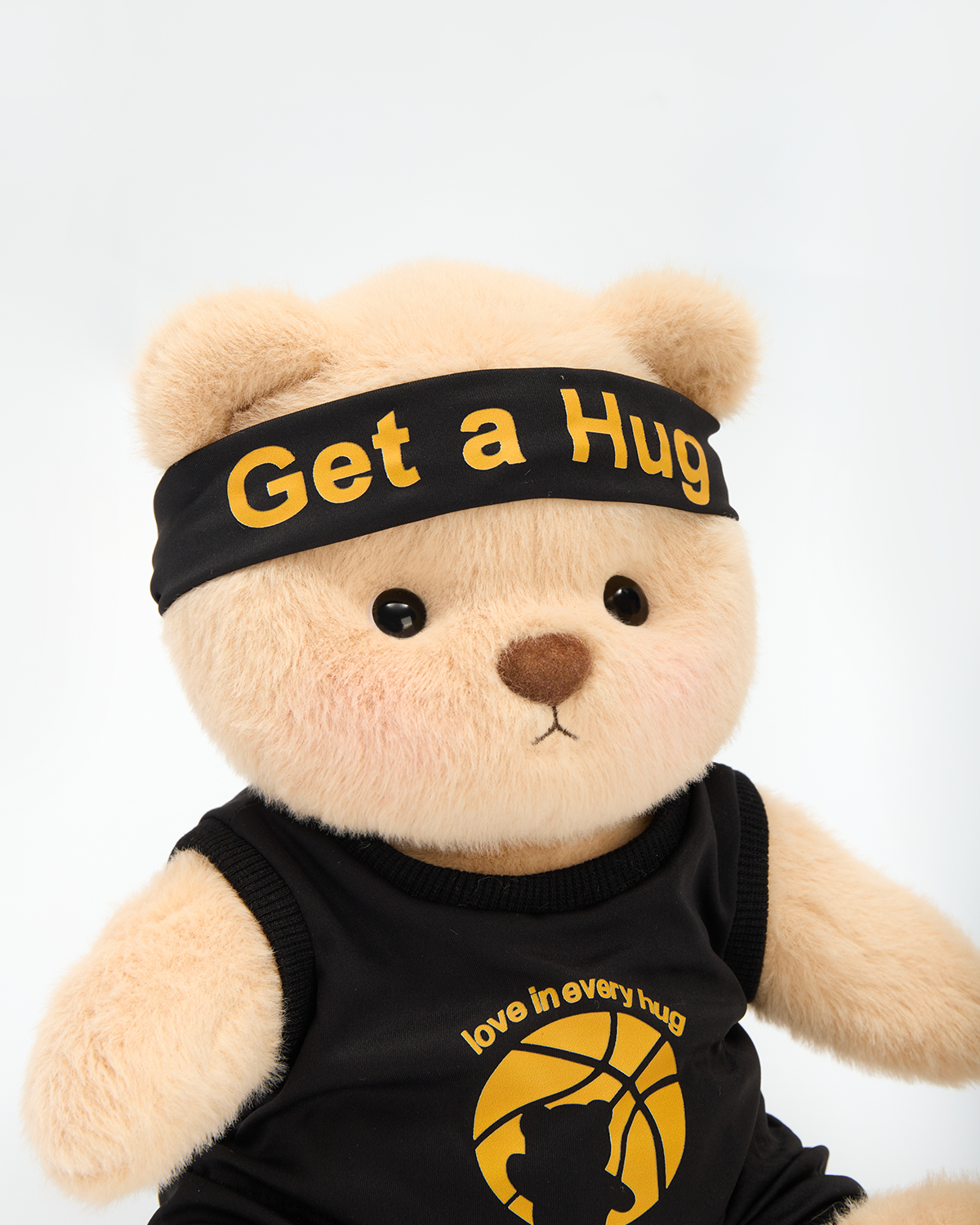Getahug Basketball Print Black Jersey Bear | Handmade Jointed Stuffed Animal Gift