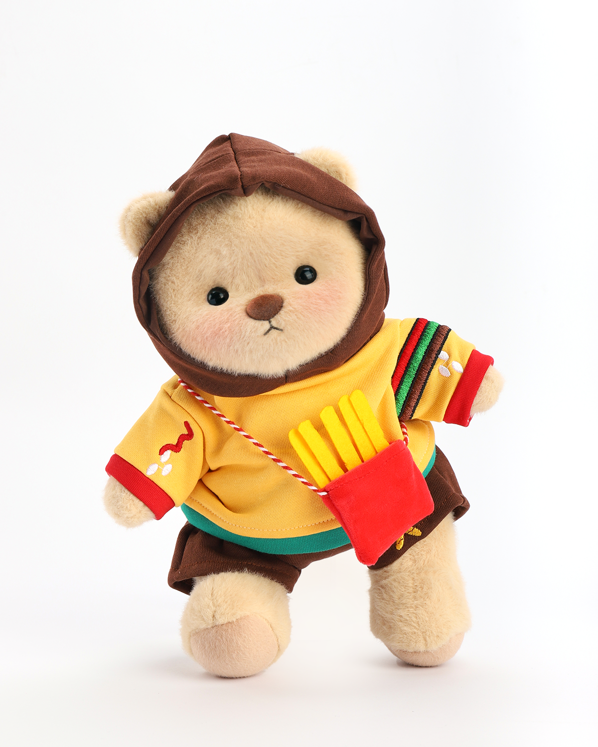 Getahug 🍔Hamburger Hoodie Bear | Handmade Jointed Teddy Bear Gift