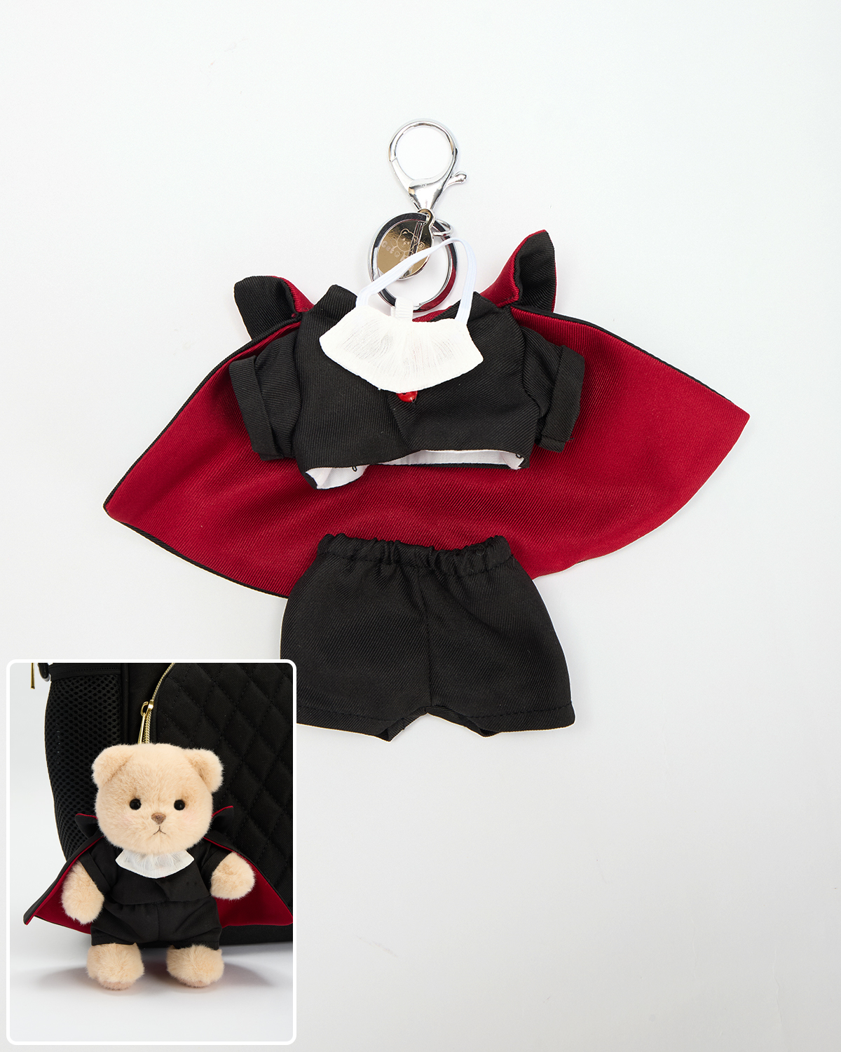 Halloween Vampire Bag Charm Keychains (Outfit Only) | 5.9 Inches Mini Teddy Bear Clothes