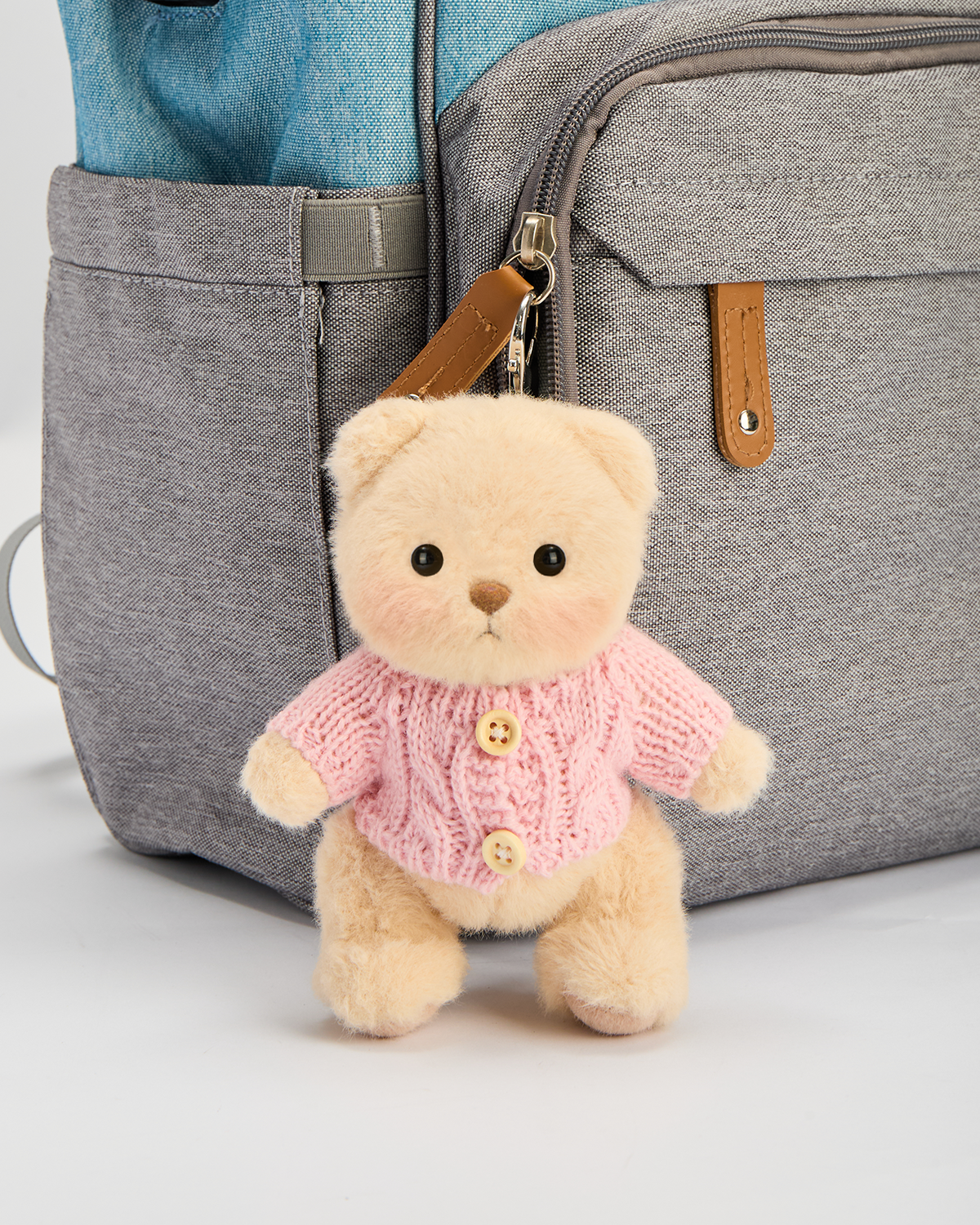 Getahug 5.9 Inches Pink Sweater Brown Mini Bear Pendant Keychain Gift