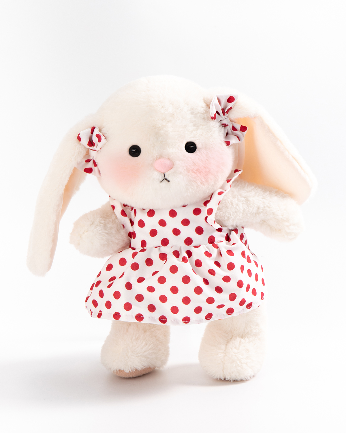 Getahug Sunny Polka Dot Dress Jointed Bunny Plush | Handmade Stuffed Animal Gift