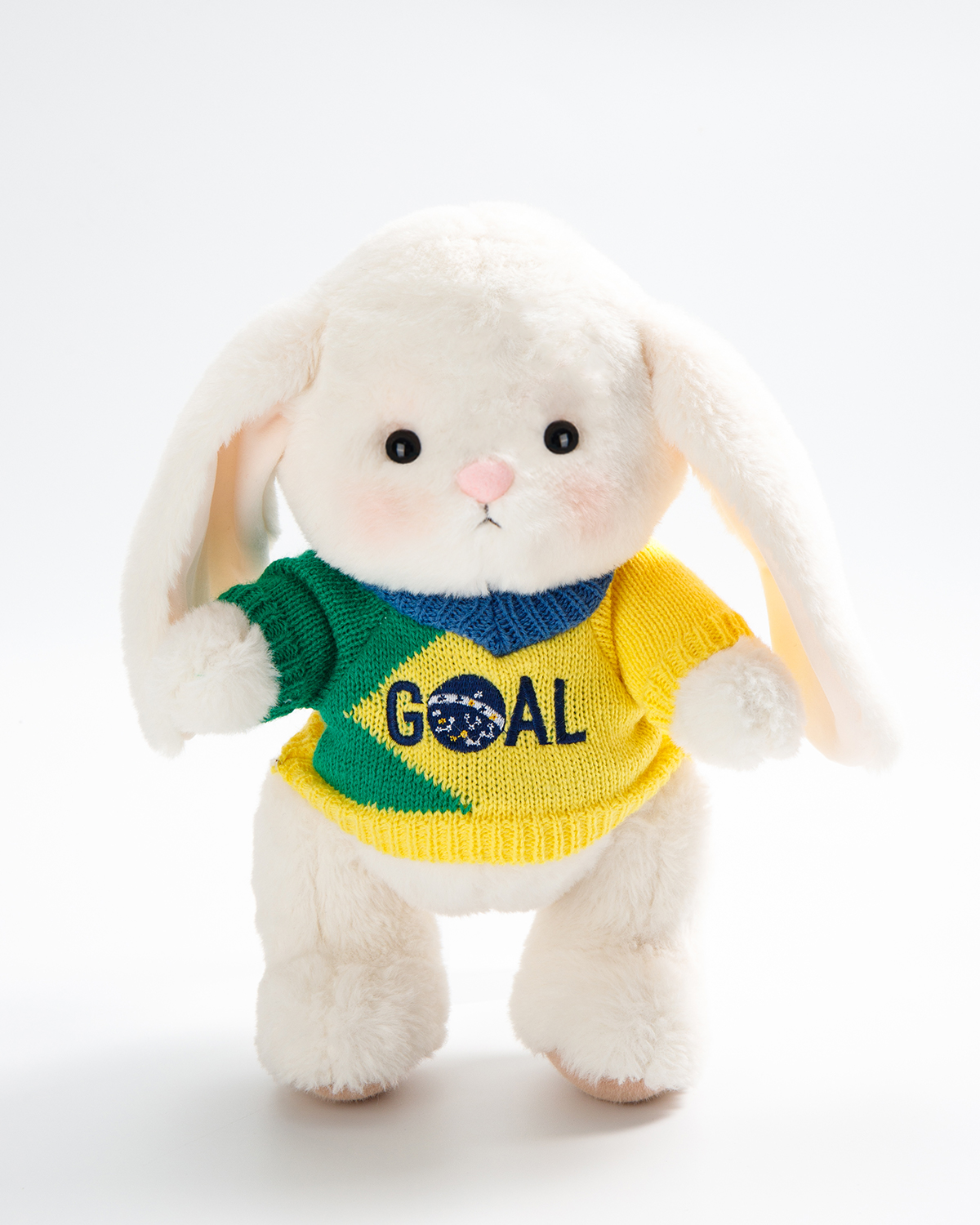 Getahug Soccer Game On Jointed Bunny Plush | Handmade Stuffed Animal Gift for Football Fans