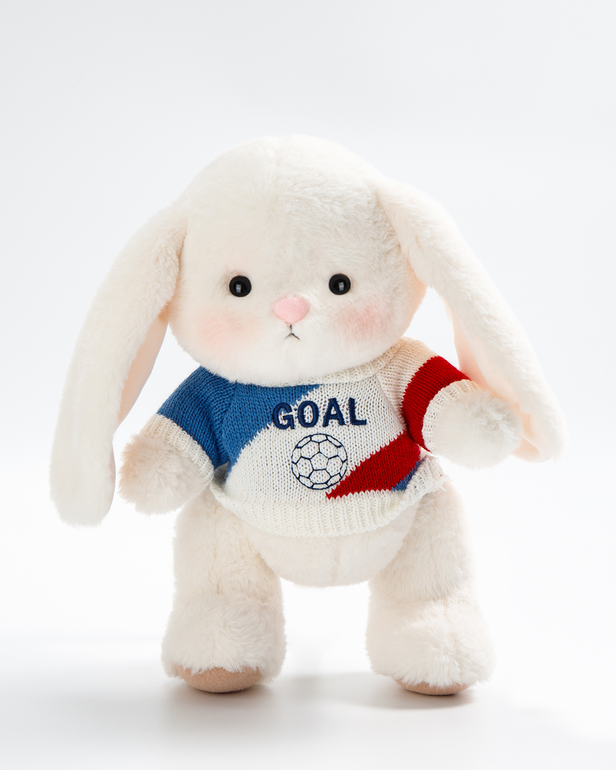Getahug Soccer Passion Jointed Bunny Plush | Handmade Stuffed Animal Gift for Football Fans