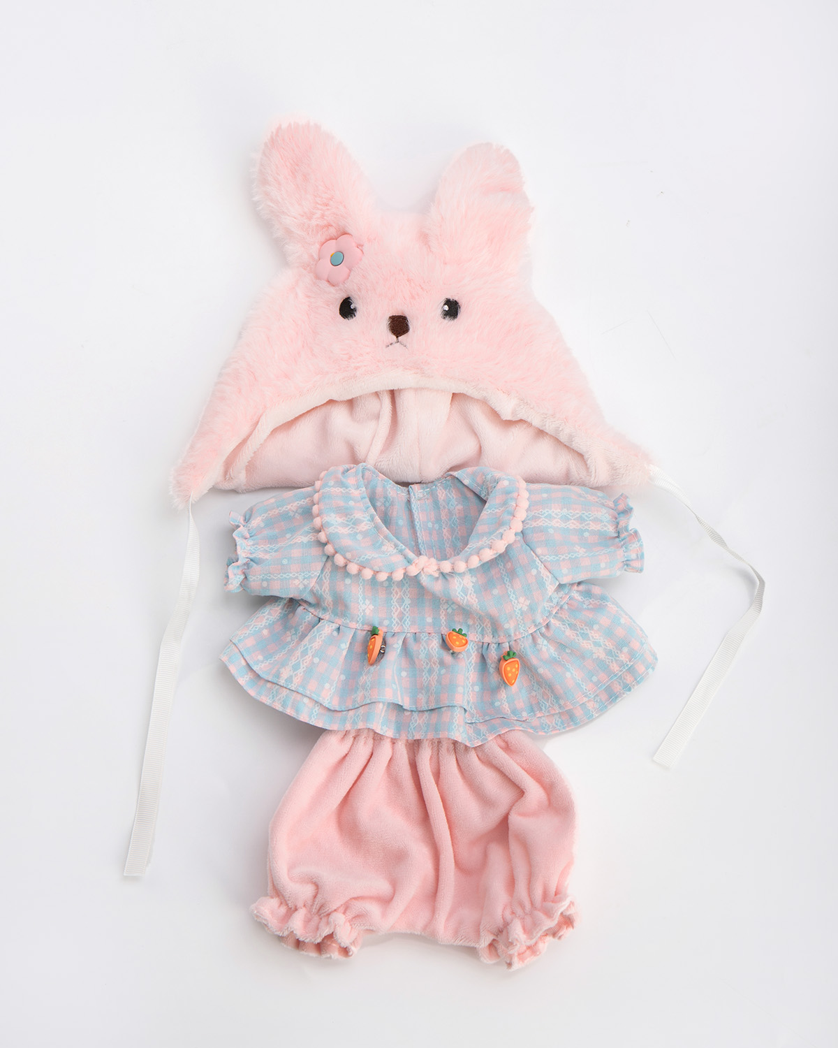 Getahug Pink Bunny Hat Pink Bear | Handmade Jointed Teddy Bear Gift
