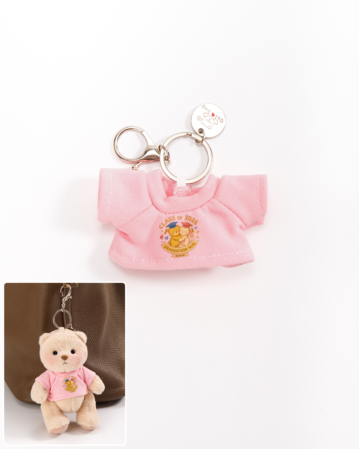 Getahug Class of 2026 Graduation Mini Bear Keychain | 5.9 Inches Plush Bag Charm Gift for Graduates