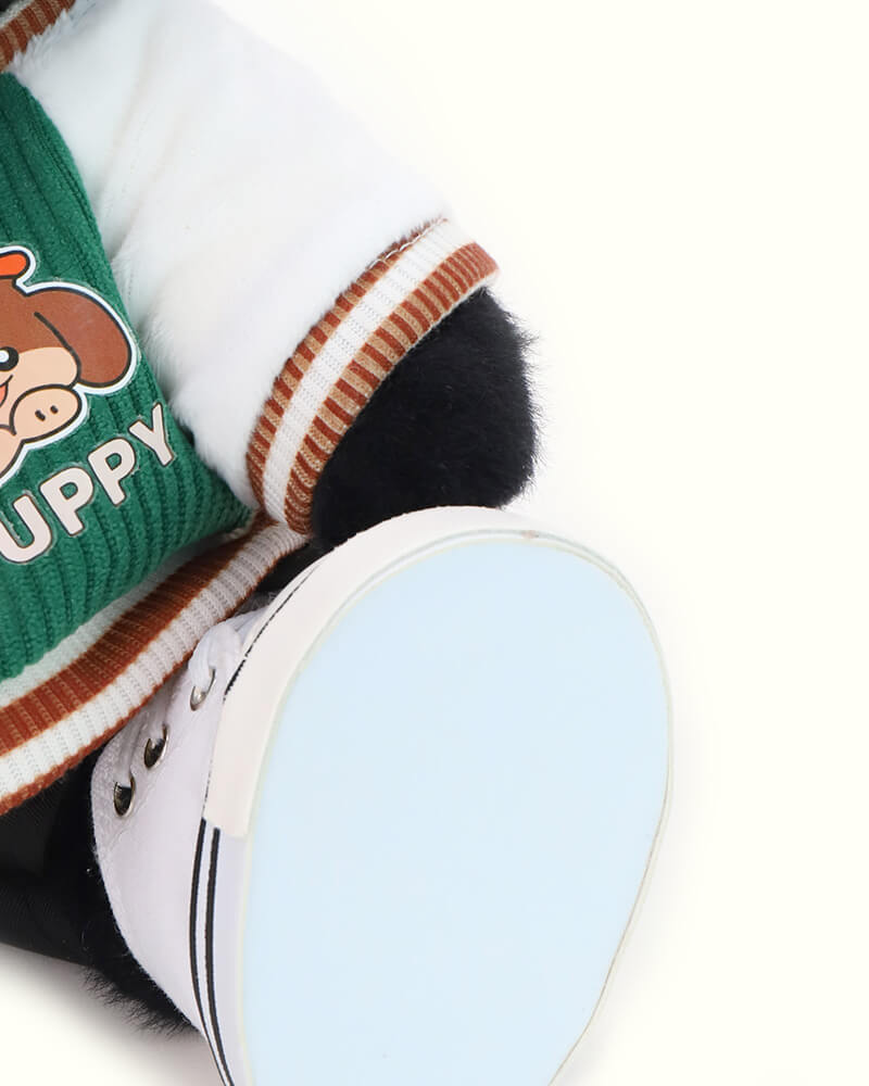 Getahug Green Jacket Black Bear | Handmade Jointed Teddy Bear Gift