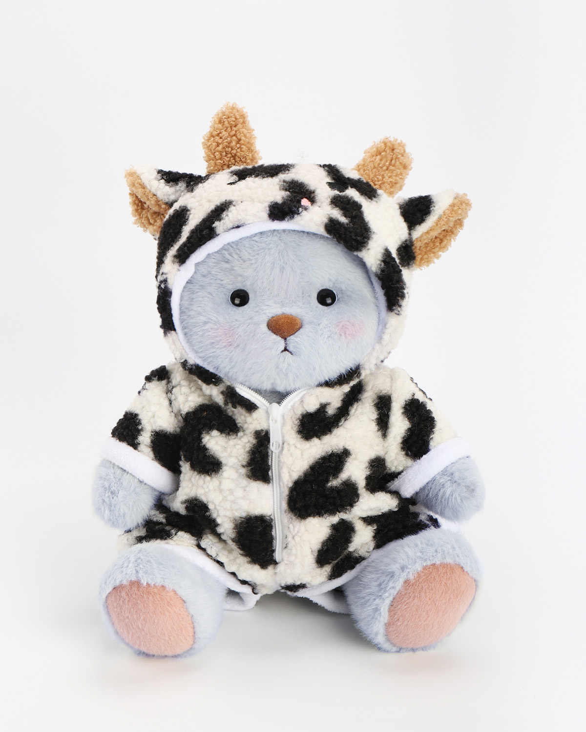 Getahug Cute Cow Blue Bear | Handmade Jointed Teddy Bear Gift