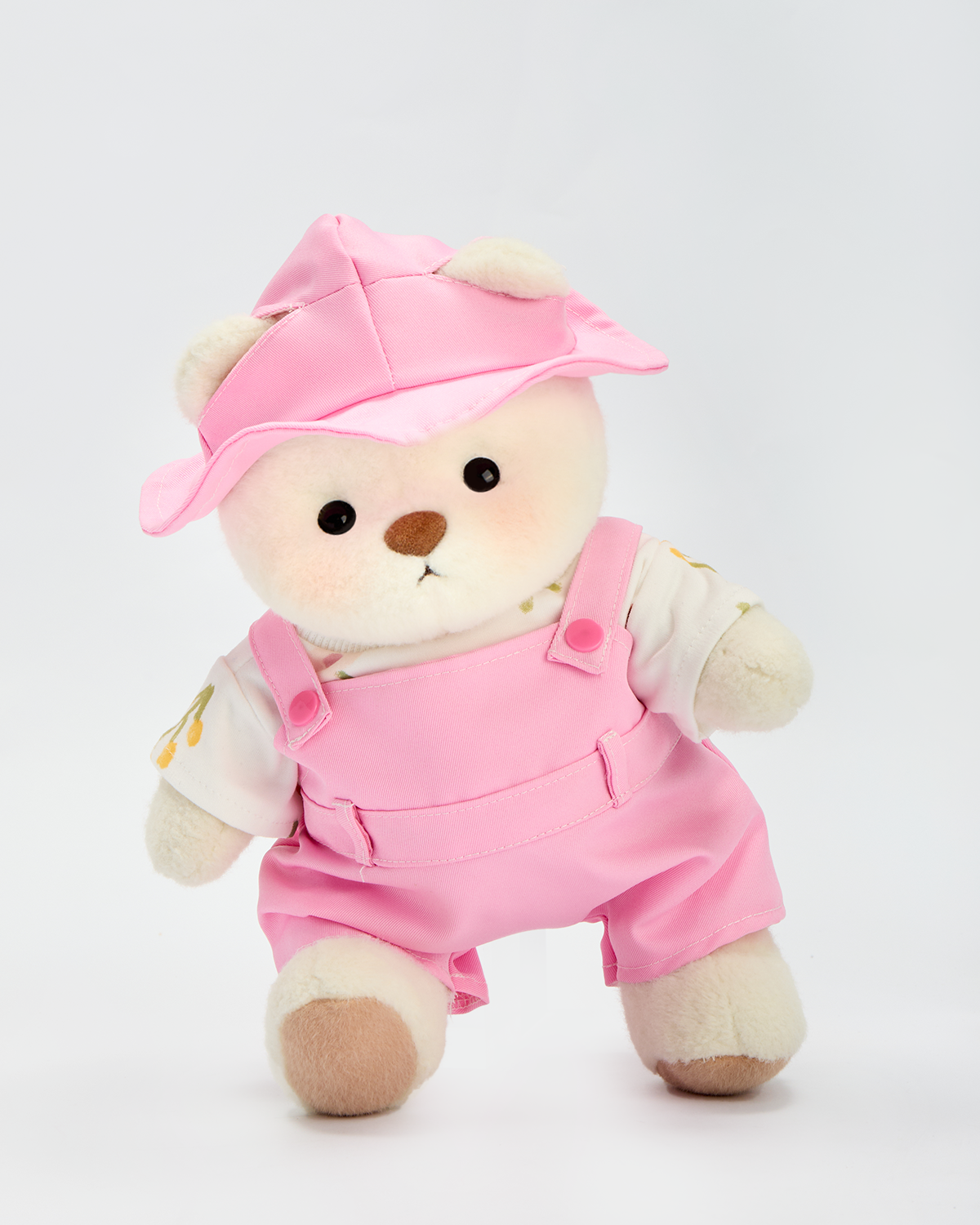 Getahug Sweet Pink Overalls Bear | Handmade Jointed Teddy Bear Gift