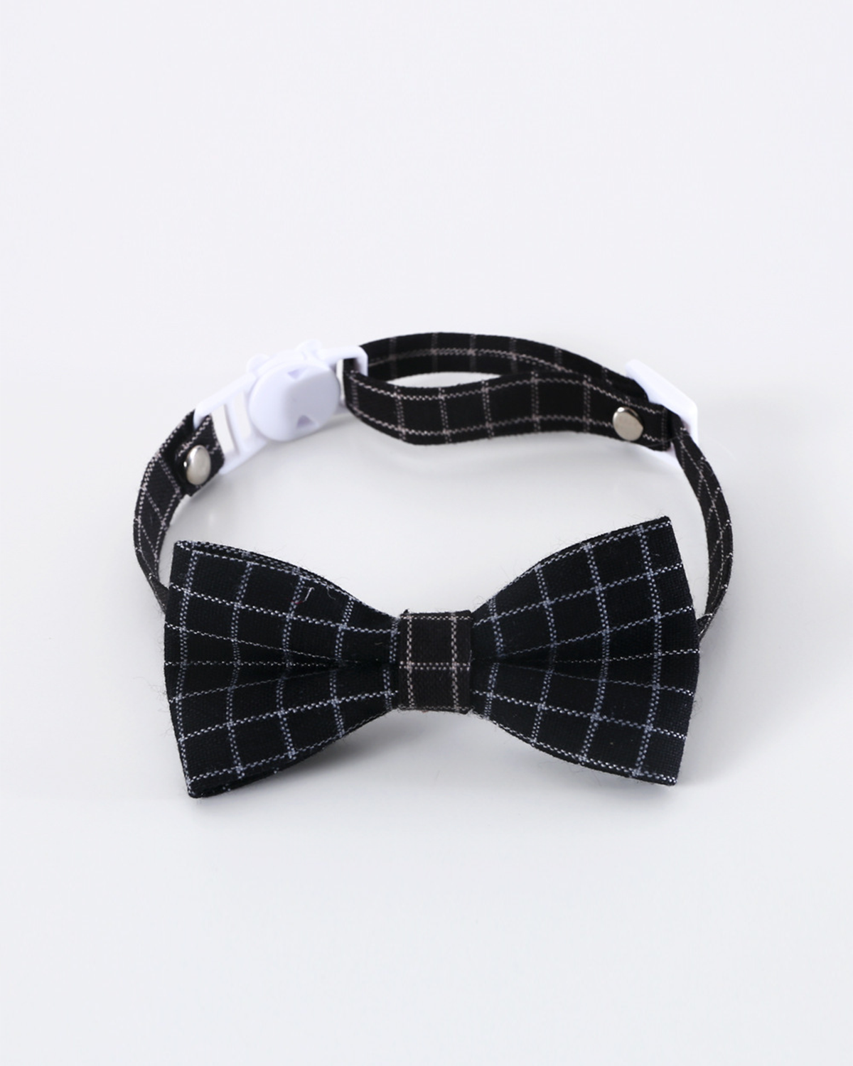 Black Plaid Bow Tie | Suitable for 12 Inches Stuffed Animals