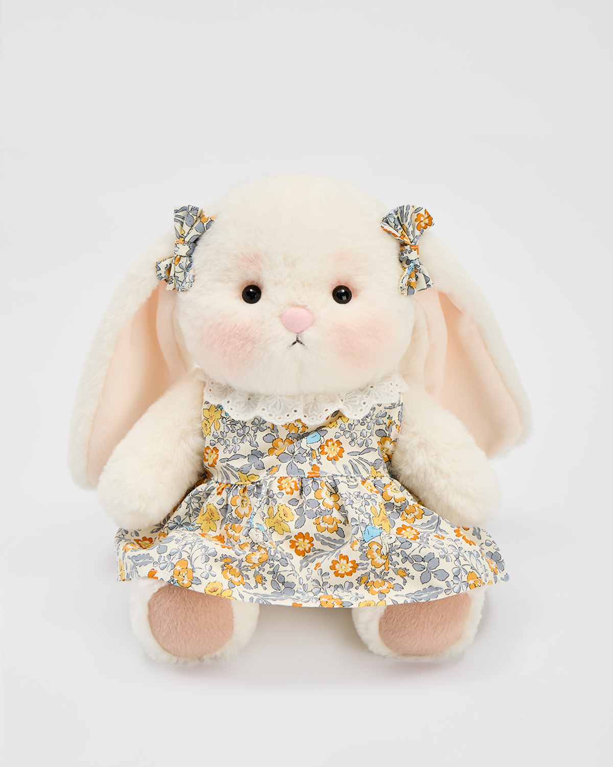 Getahug The White Bunny With Floral Dress | Handmade Jointed Bunny Gift