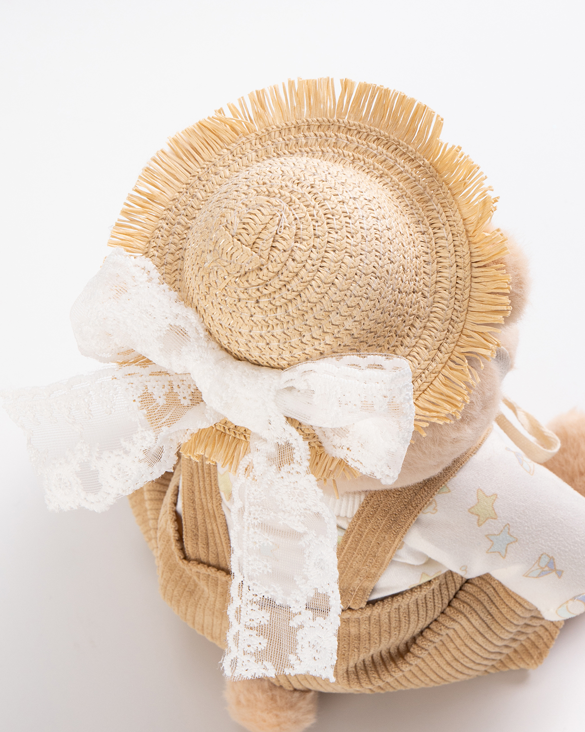 Lace Bow Straw Hat | Accessories Suitable for 12 Inches Stuffed Animals