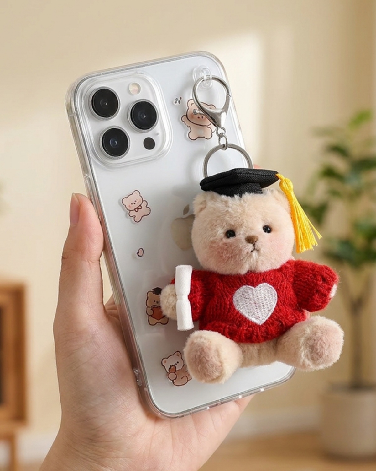 Getahug 3.9" Graduation Mini Bear Keychain | Fixed-limb Pocket Plush Bag Charm Class of 2026 Gift