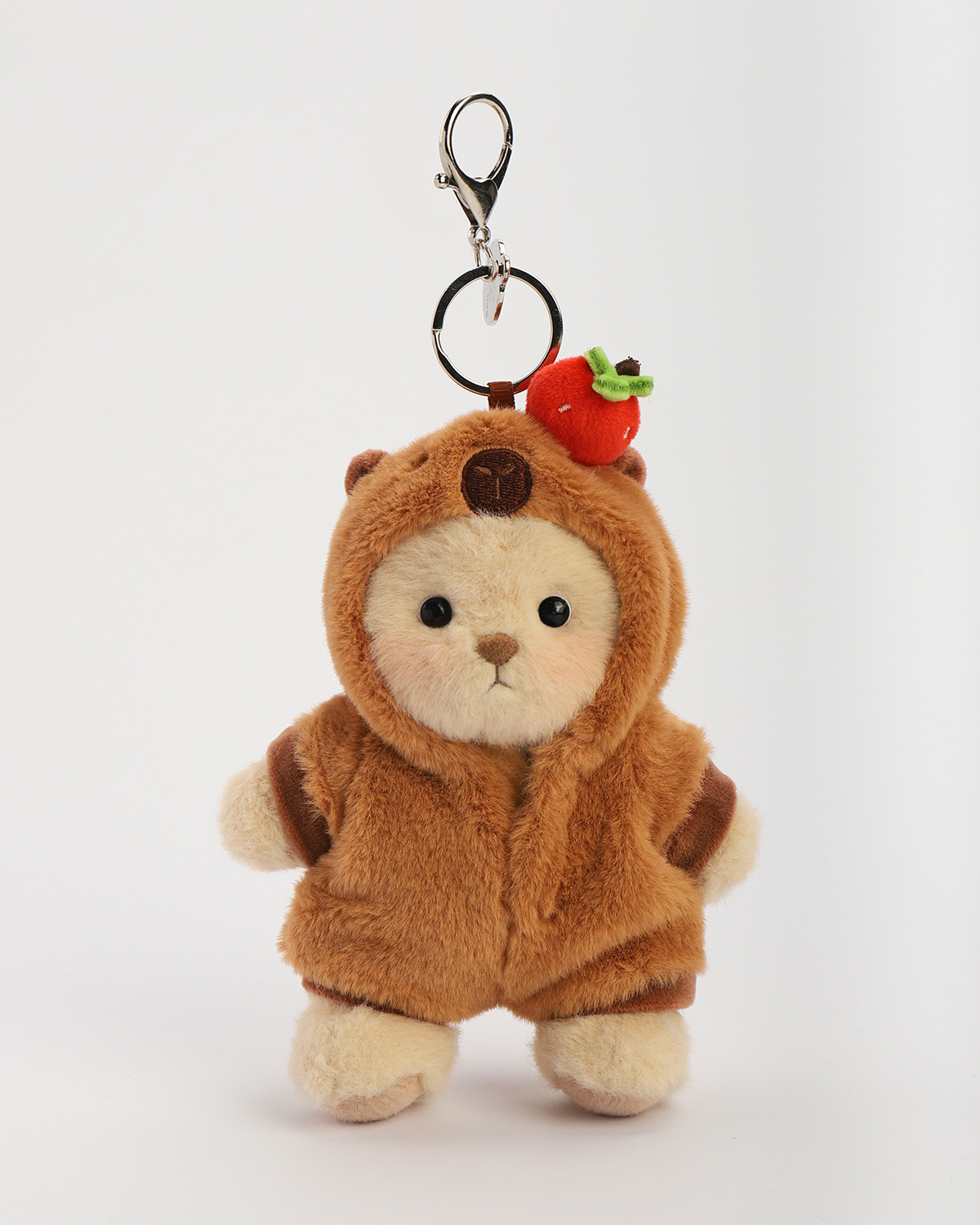 Getahug 5.9 Inches Strawberry Capybara Brown Mini Bear Pendant Keychain Gift