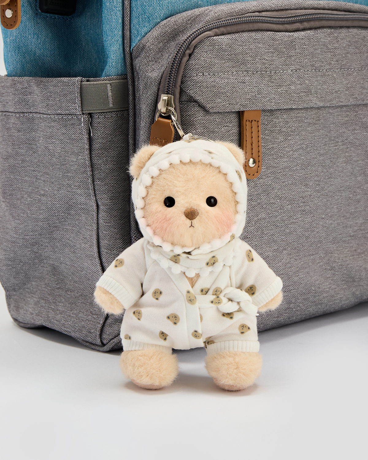 Getahug 5.9 Inches Pajamas Brown Mini Bear Bag Charm Keychains Gift