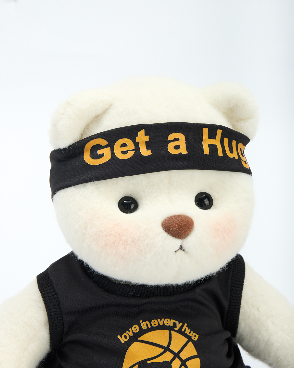 Getahug Basketball Print Black Jersey Bear | Handmade Jointed Stuffed Animal Gift
