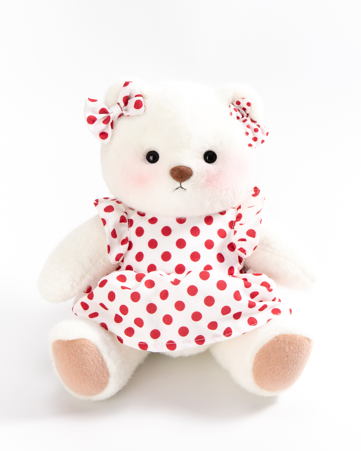 Getahug Sunny Polka Dot Dress Bear | Handmade Jointed Teddy Bear Stuffed Animal Gift