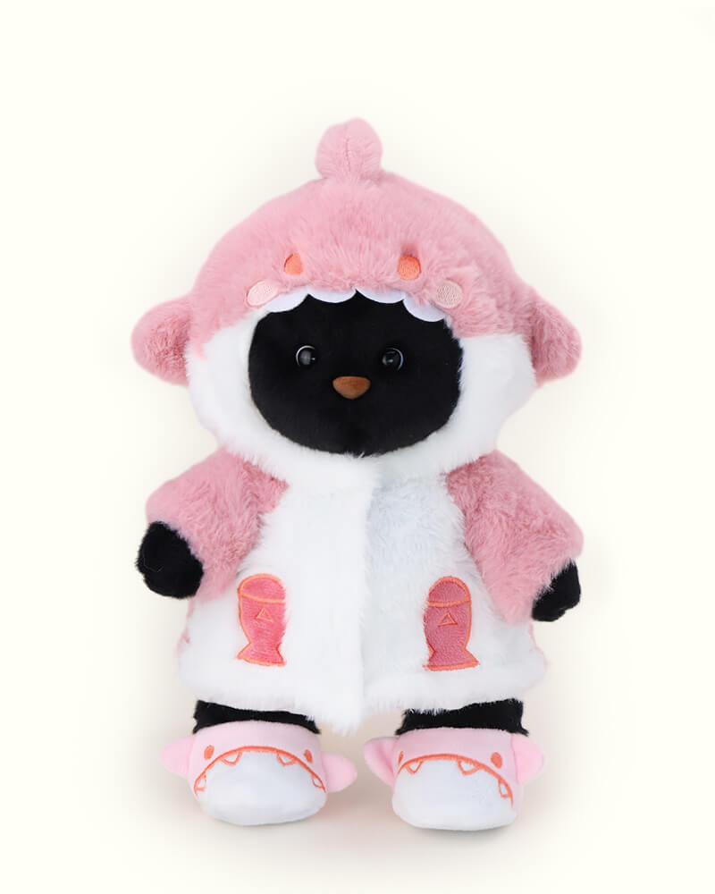 Getahug Fluffy Shark Black Bear | Handmade Jointed Teddy Bear Gift