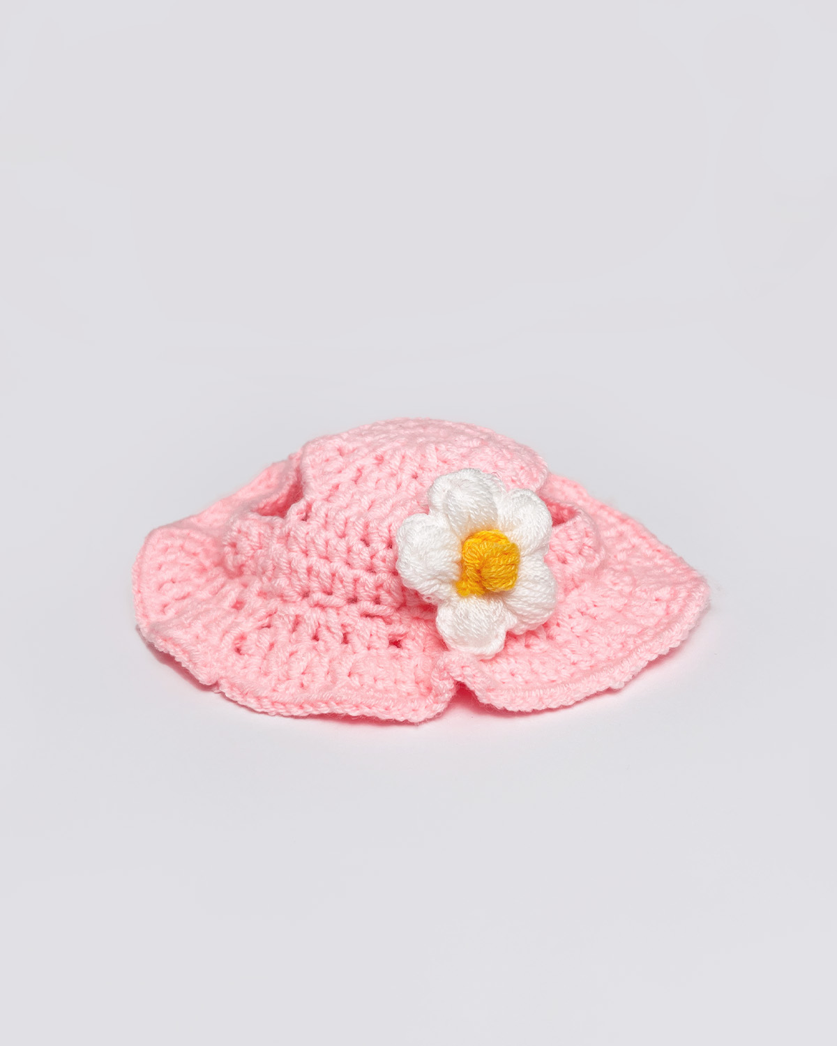 🌼Floral Pink Knitted Hat | Teddy Bear Clothes