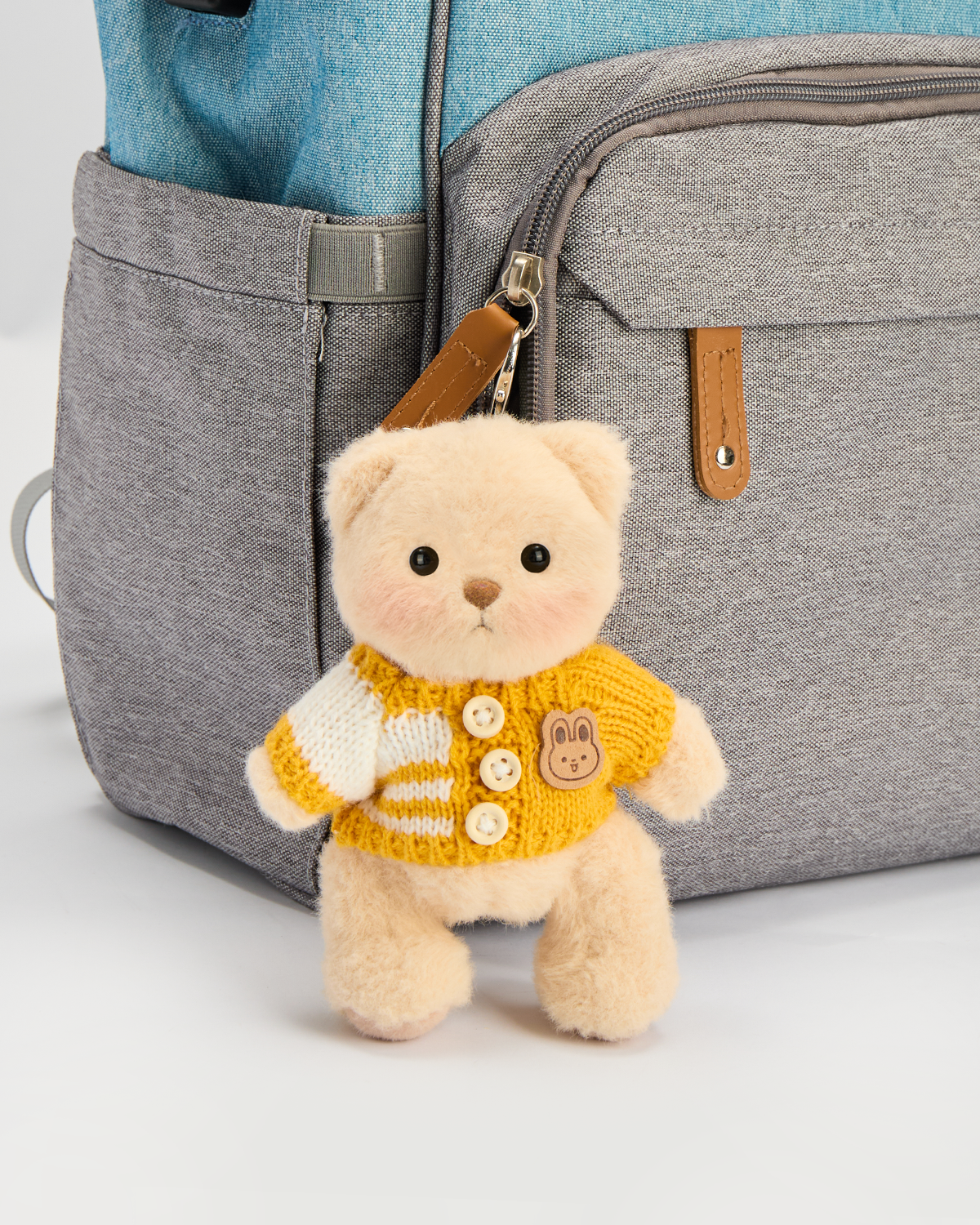 Getahug 5.9 Inches Yellow Sweater Brown Mini Bear Pendant Keychain Gift