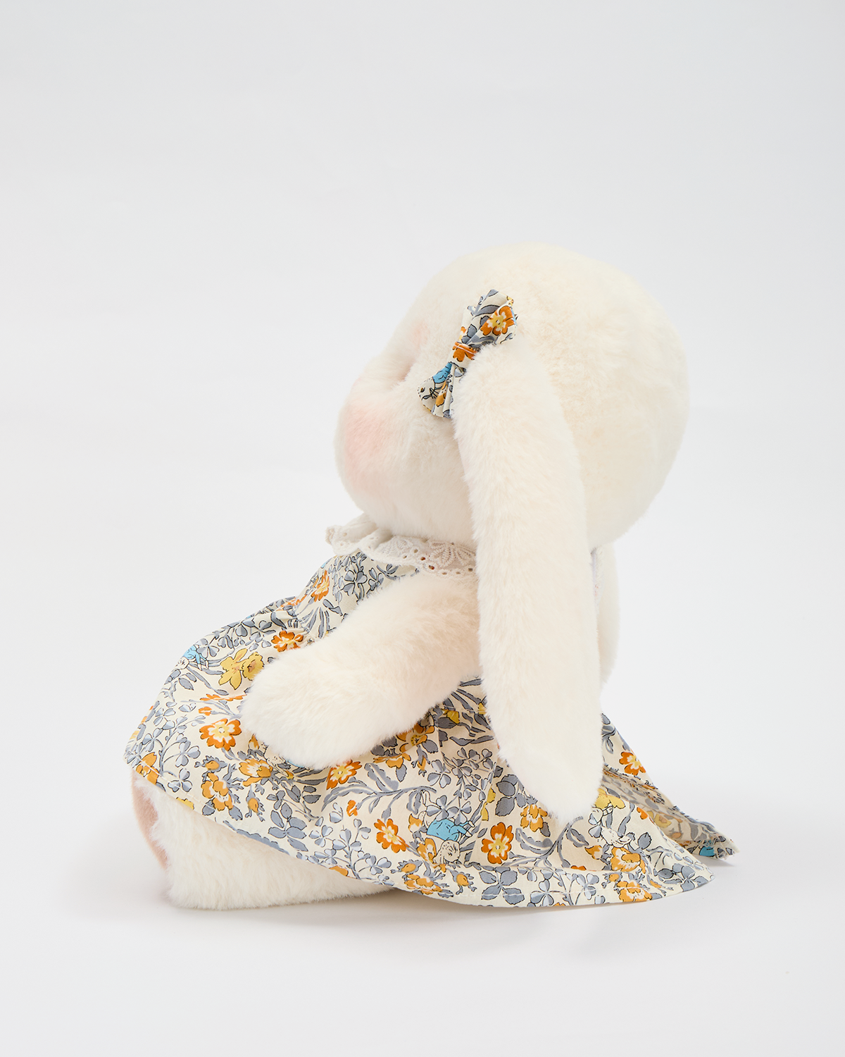 Getahug The White Bunny With Floral Dress | Handmade Jointed Bunny Gift