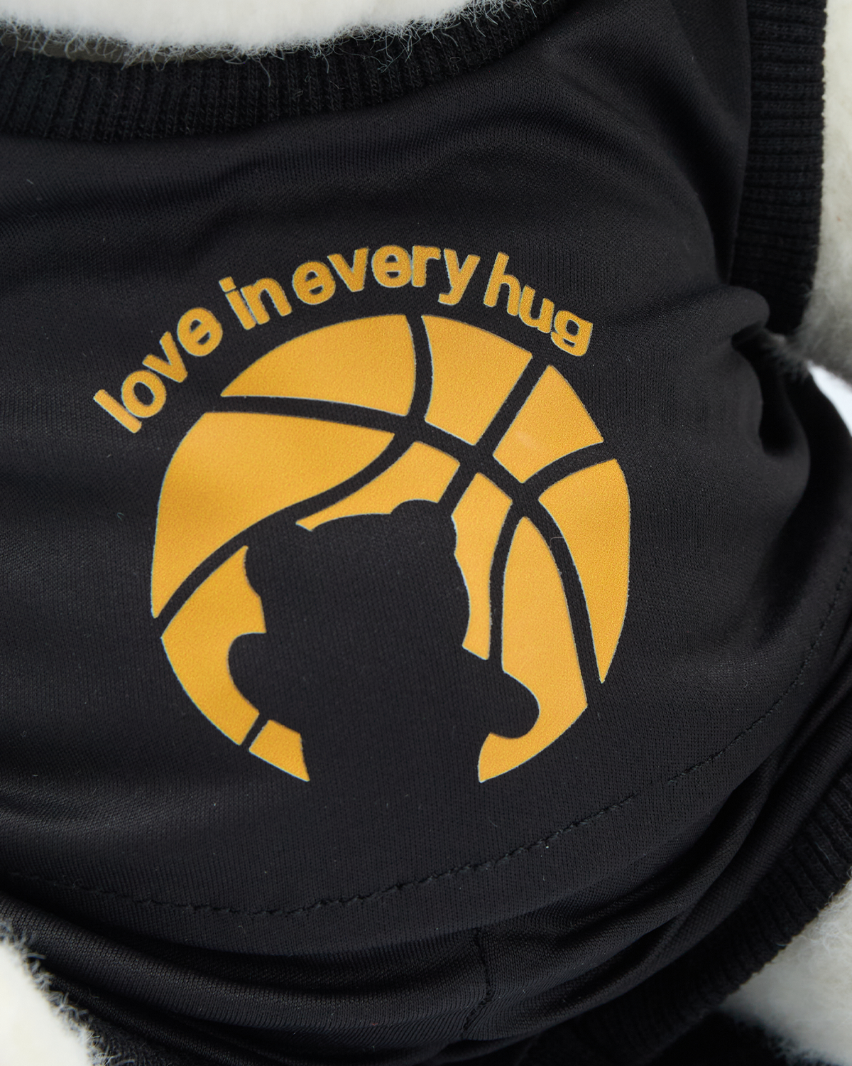 Getahug Basketball Print Black Jersey Bear | Handmade Jointed Stuffed Animal Gift