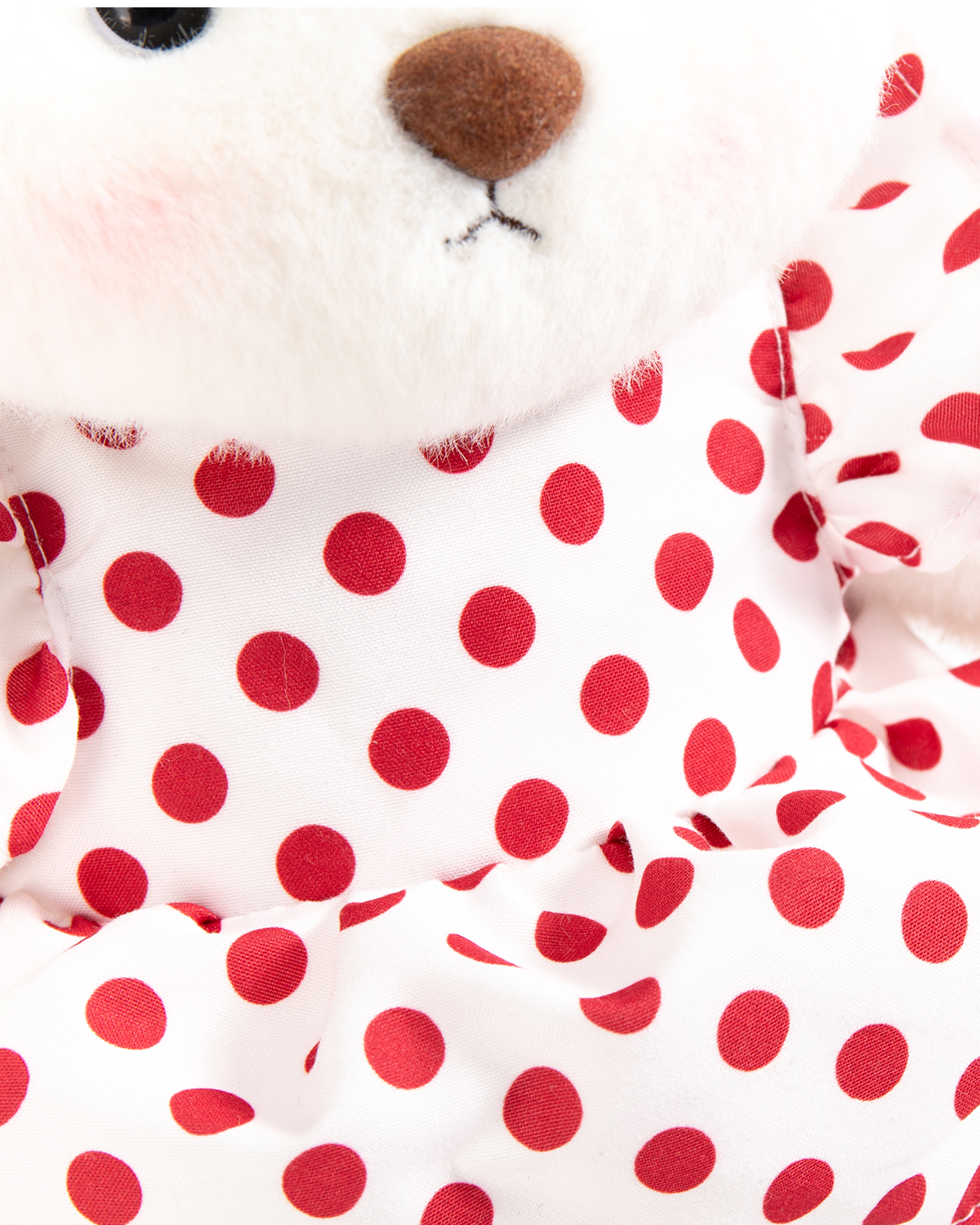 Getahug Sunny Polka Dot Dress White Bear | Handmade Jointed Teddy Bear Stuffed Animal Gift