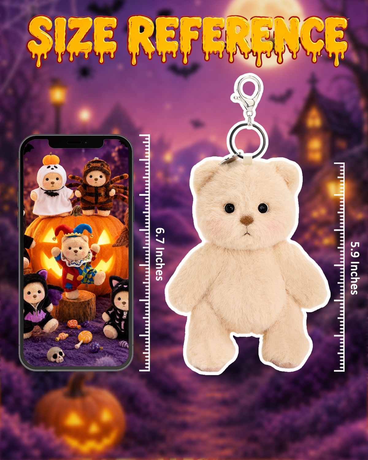 Getahug Halloween Carnival Series Mini Bear Plush Blind Box | 5.9 Inches Pendant Keychain Bag Charm Gift (Pre-sale)