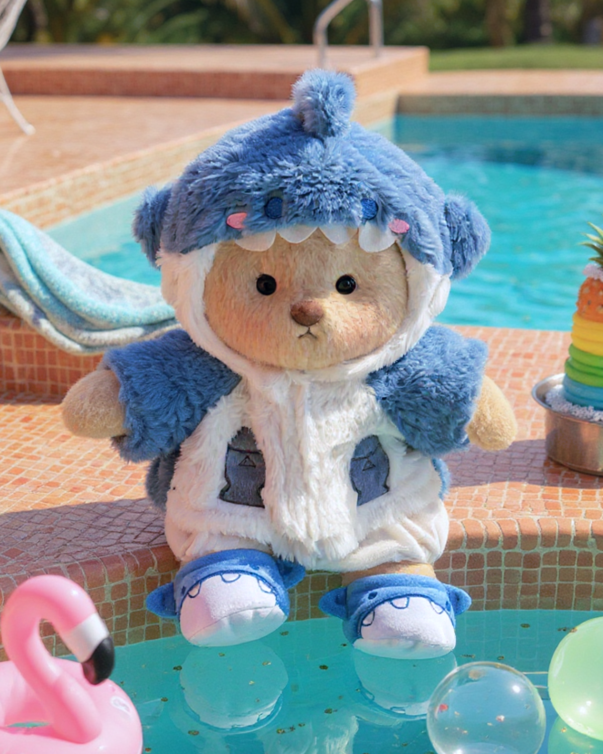 Getahug Fluffy Shark Bear | Handmade Jointed Teddy Bear Gift