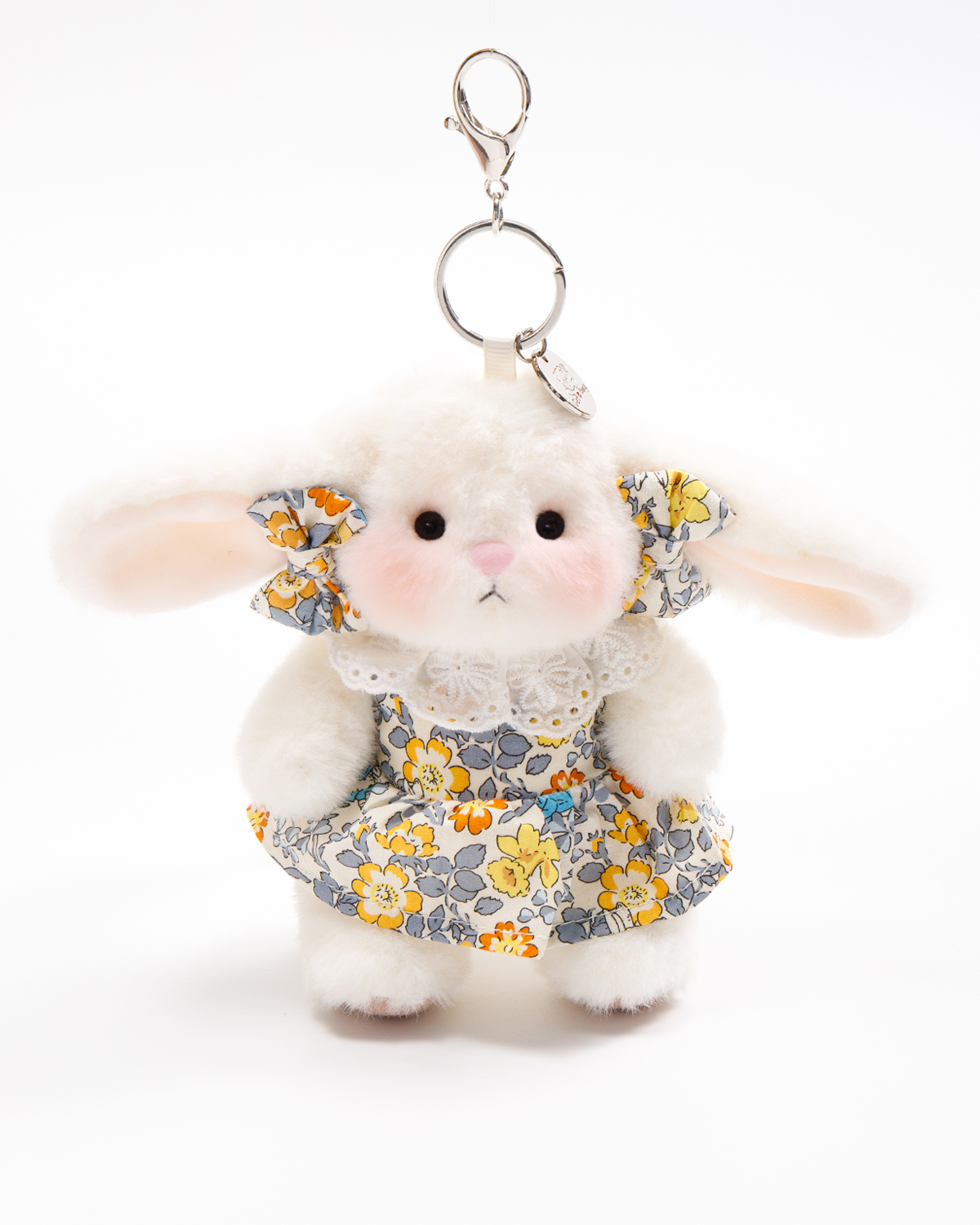 Getahug Sunny Floral Dress Mini Bunny Bag Charm | 5.9 Inches Soft Plush Keychains Gift