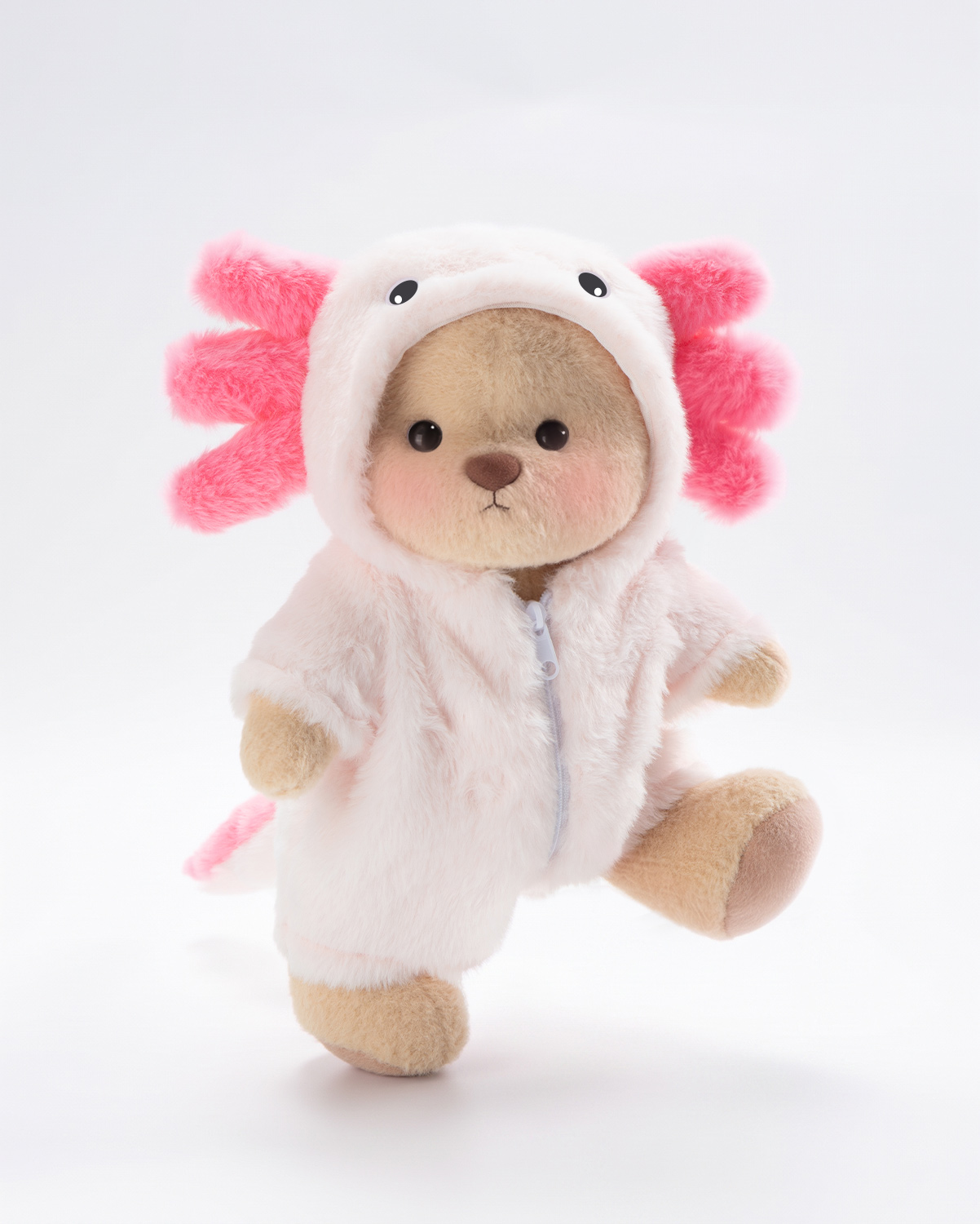 Getahug Pink Axolotl Bear | Handmade Jointed Teddy Bear Stuffed Animal Gift