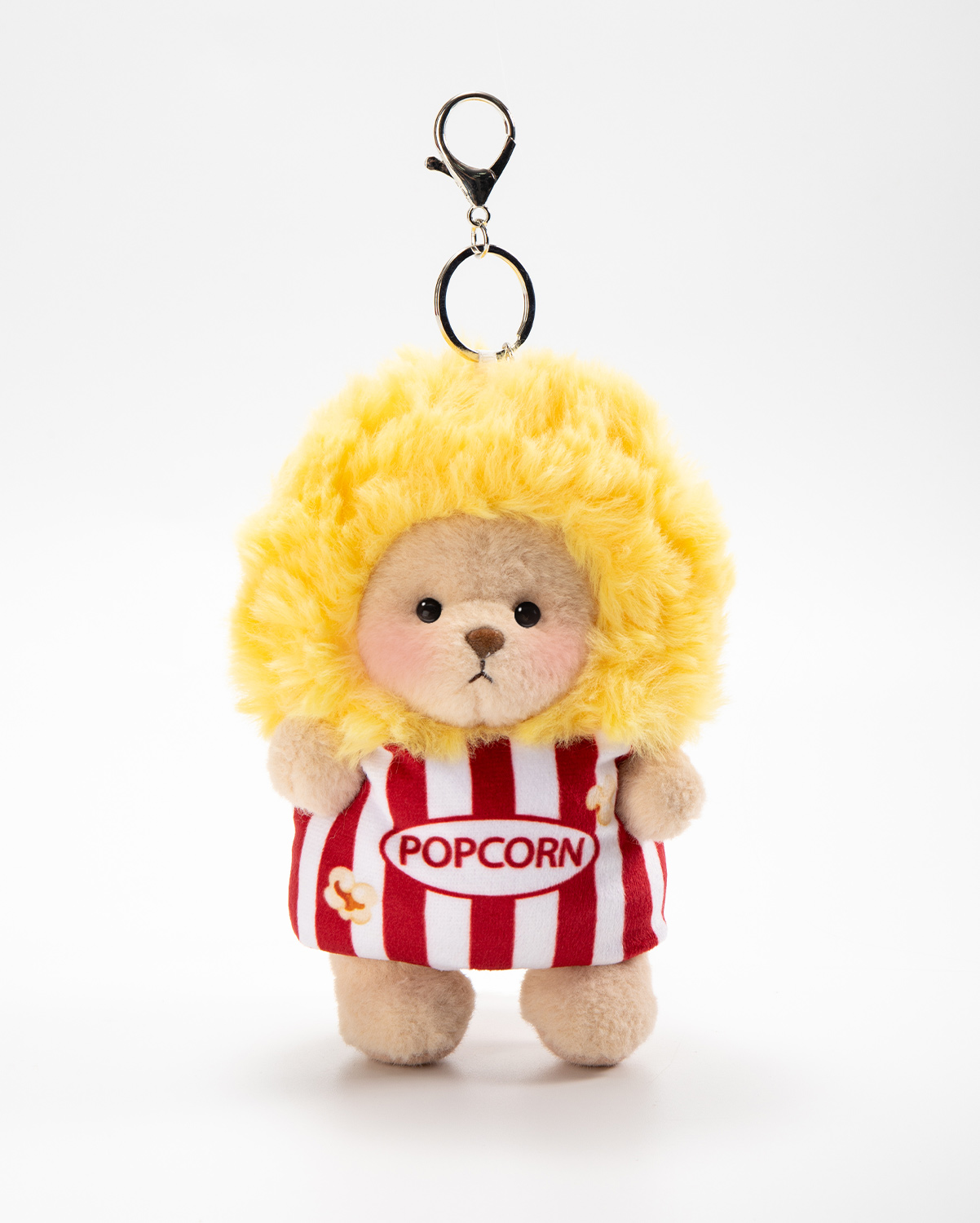 Getahug Popcorn Mini Bear Keychain | 5.9 Inches Plush Bag Charm Stuffed Animal Gift