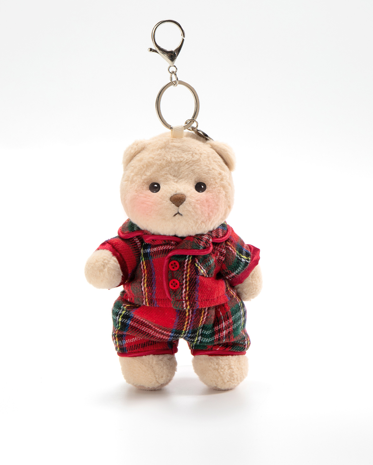 Getahug Christmas Plaid Pajamas Mini Bear | 5.9 Inches Plush Teddy Bear Keychains Gift