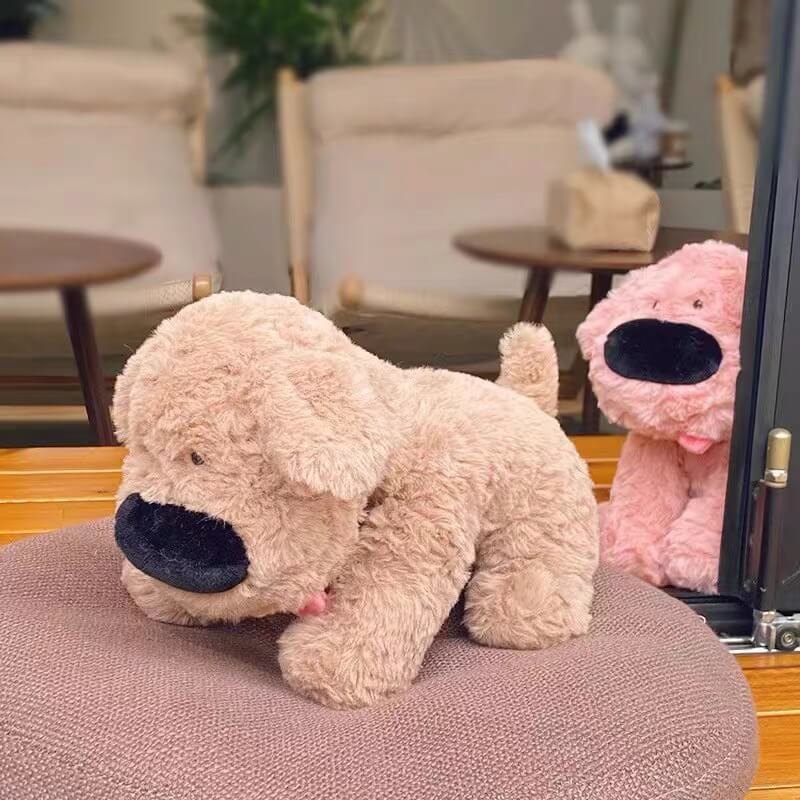Big Nosed Puppy Friend with Retractable Tongue, Khaki+Pink(Save $10 ) · 9.06 Inches