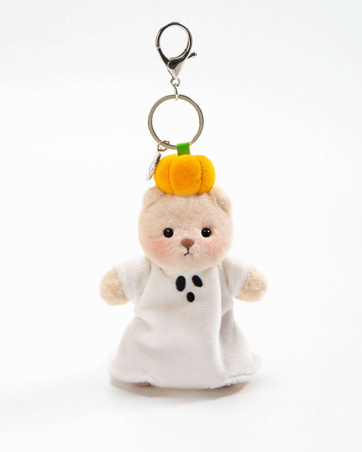 Getahug 3.9" Halloween Pumpkin Ghost Mini Bear Keychain | Halloween Limited Edition Fixed-limb Pocket Plush Bag Charm Gift