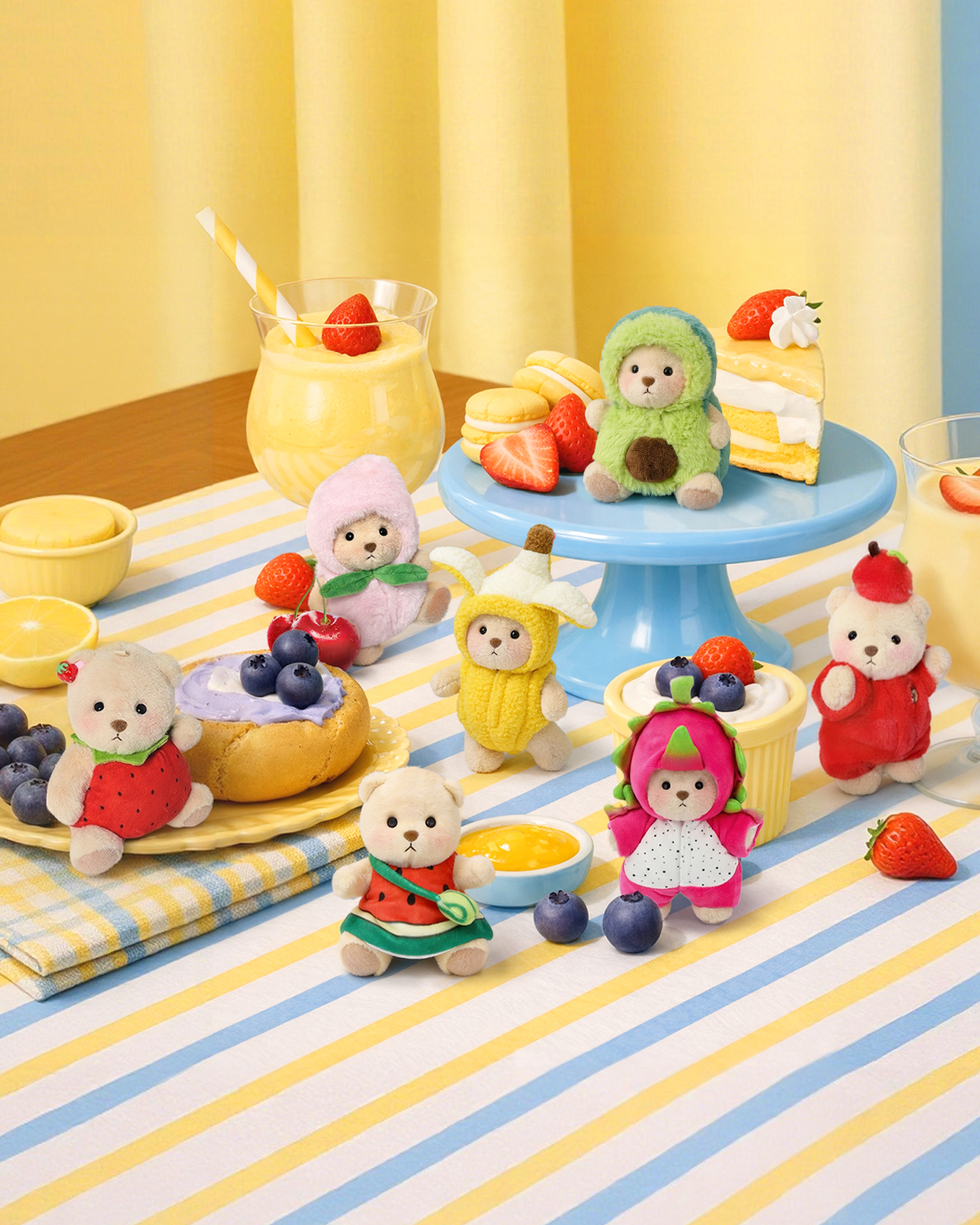 Getahug Fruit Tribe Series Mini Bear Blind Box | 5.9 Inches Plush Bag Charm Keychains Gift