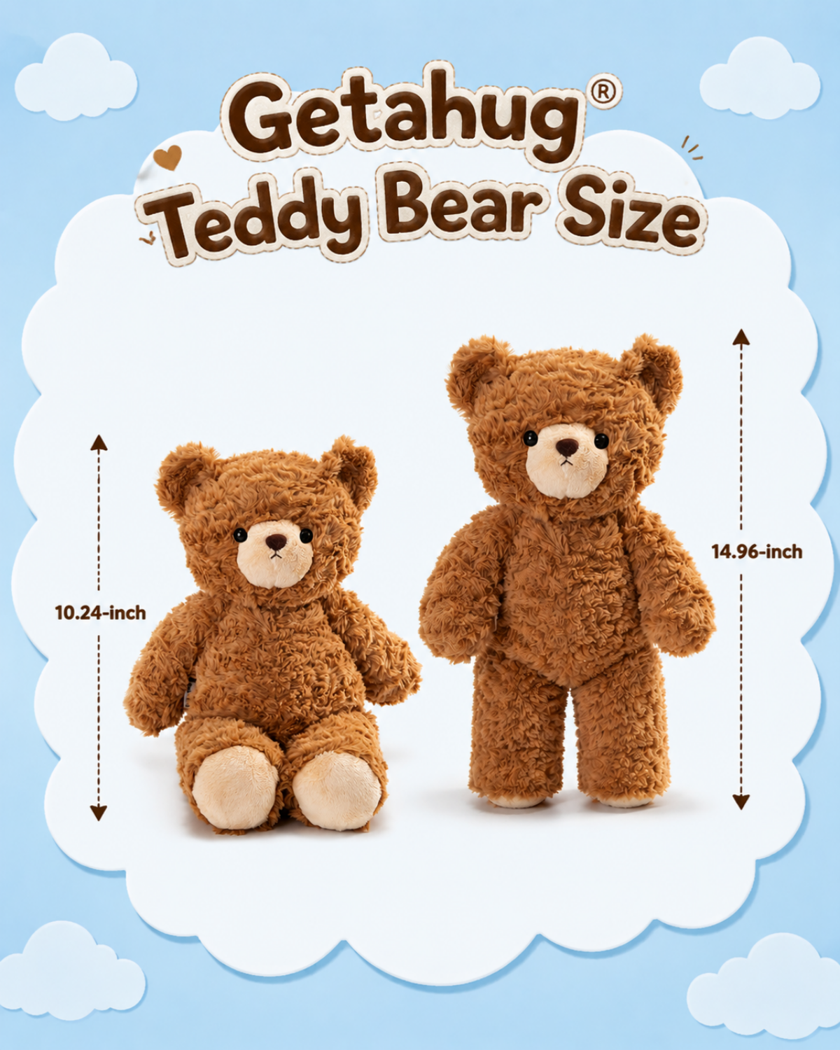 Getahug Running Brown Teddy Bear Plush | 14.96 Inches Soft Stuffed Animal Gift