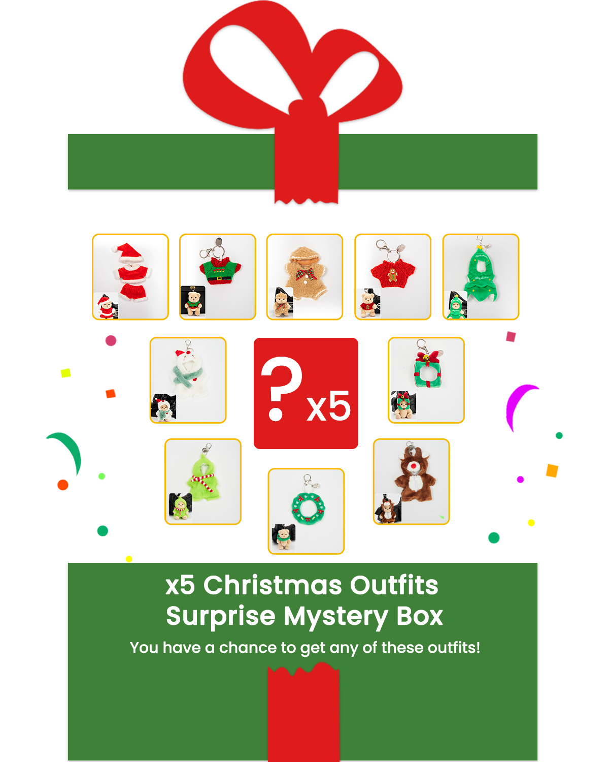 🎁🎄Christmas Surprise Outfit Blind Box | Getahug 5.9 Inches Teddy Bear Clothes