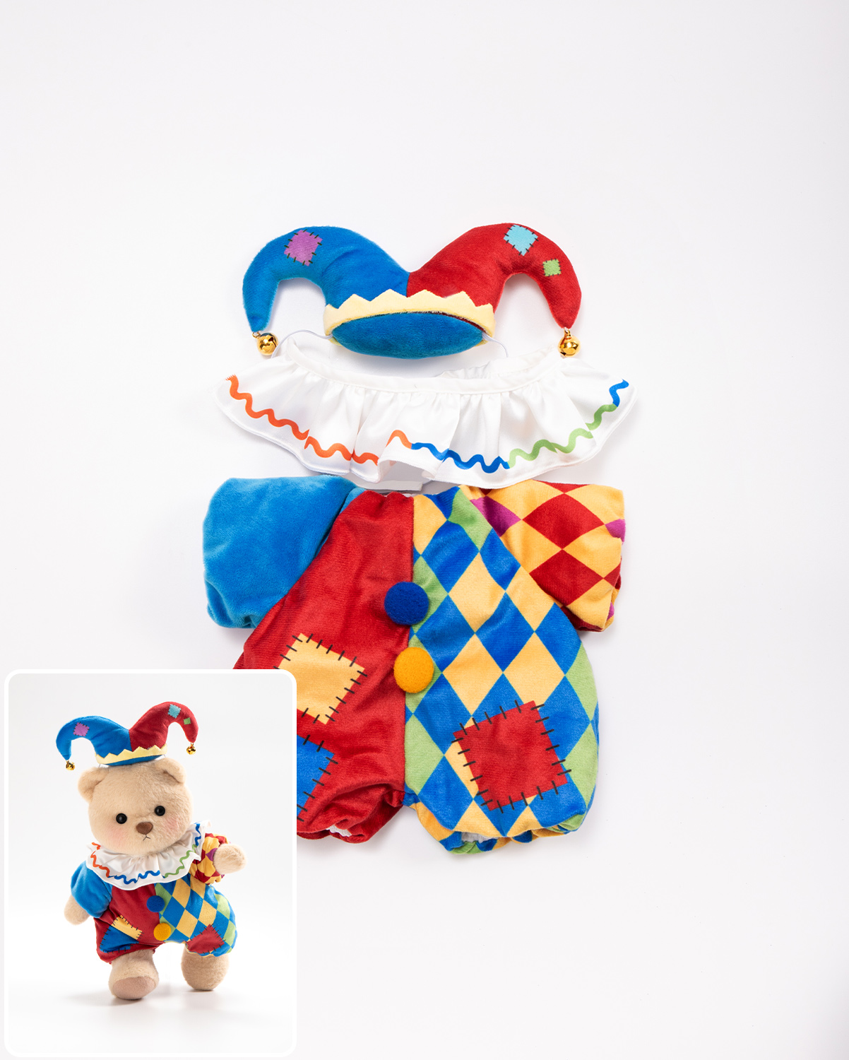 Getahug Halloween Jolly Clown Bear | Handmade Jointed Teddy Bear Stuffed Animal Gift