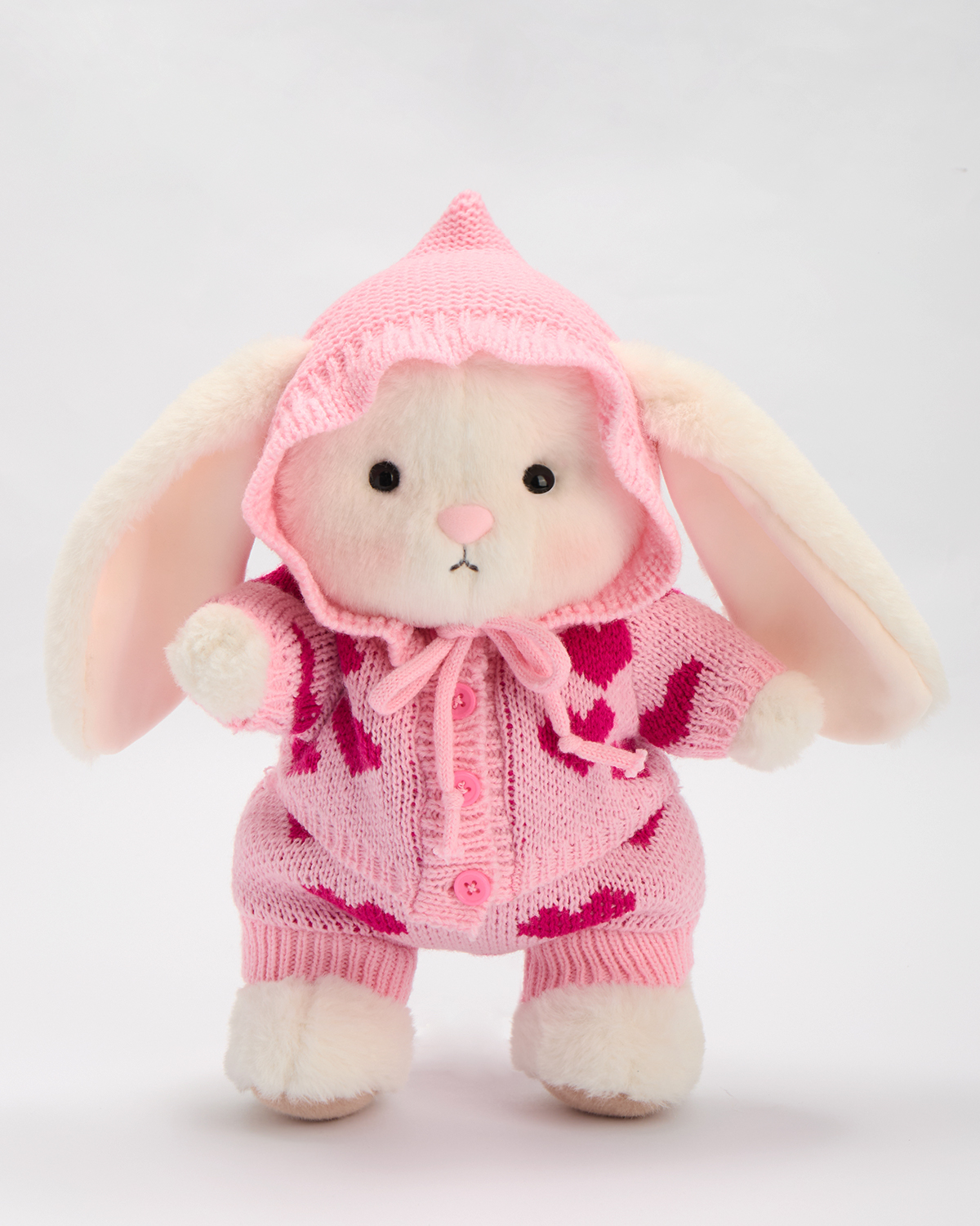 Getahug Pink Heart Sweater Bunny | Handmade Jointed Stuffed Animal Gift (Pre-sale)