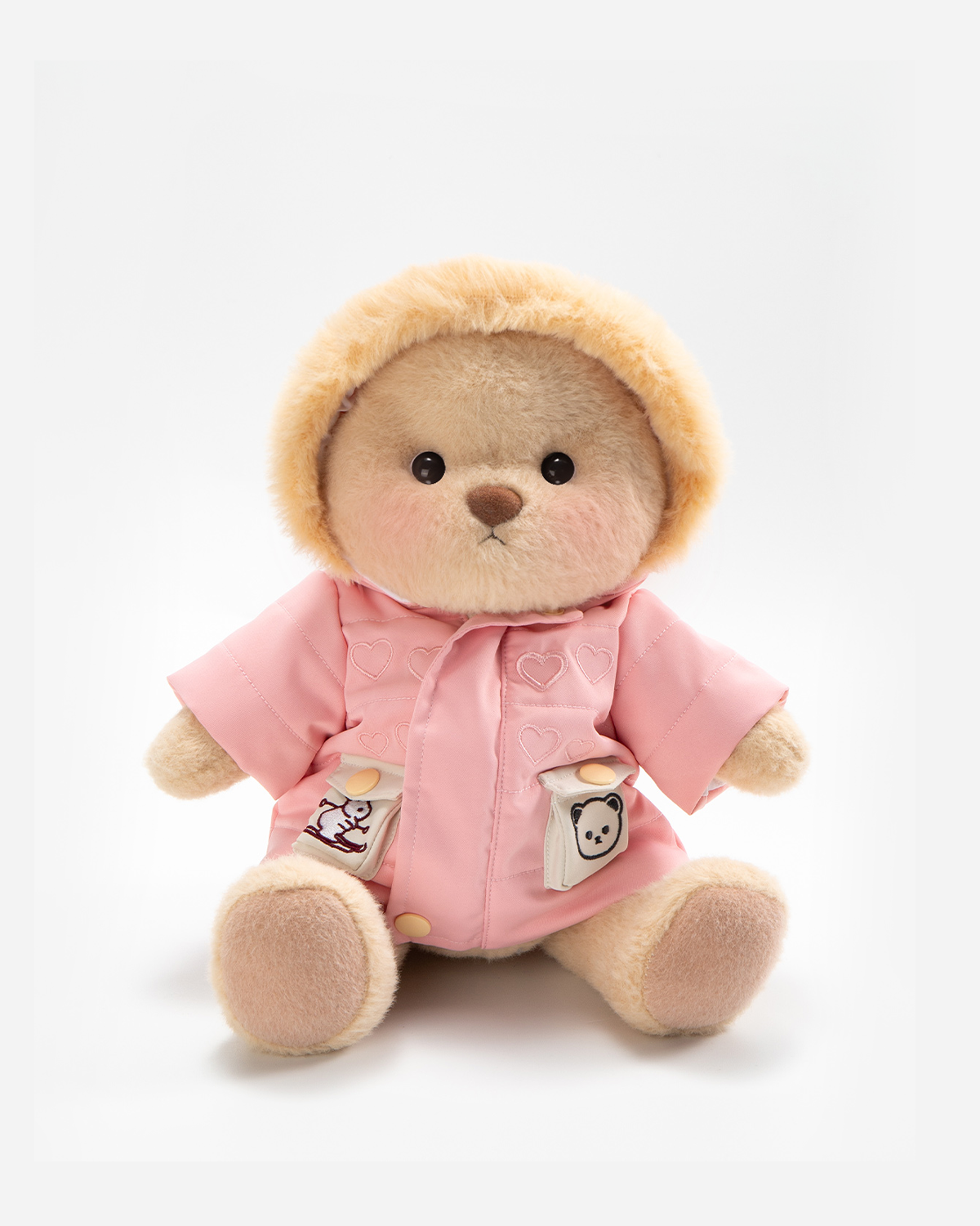 Getahug Pink Puffer Jacket Bear | Handmade Jointed Teddy Bear Stuffed Animal Gift
