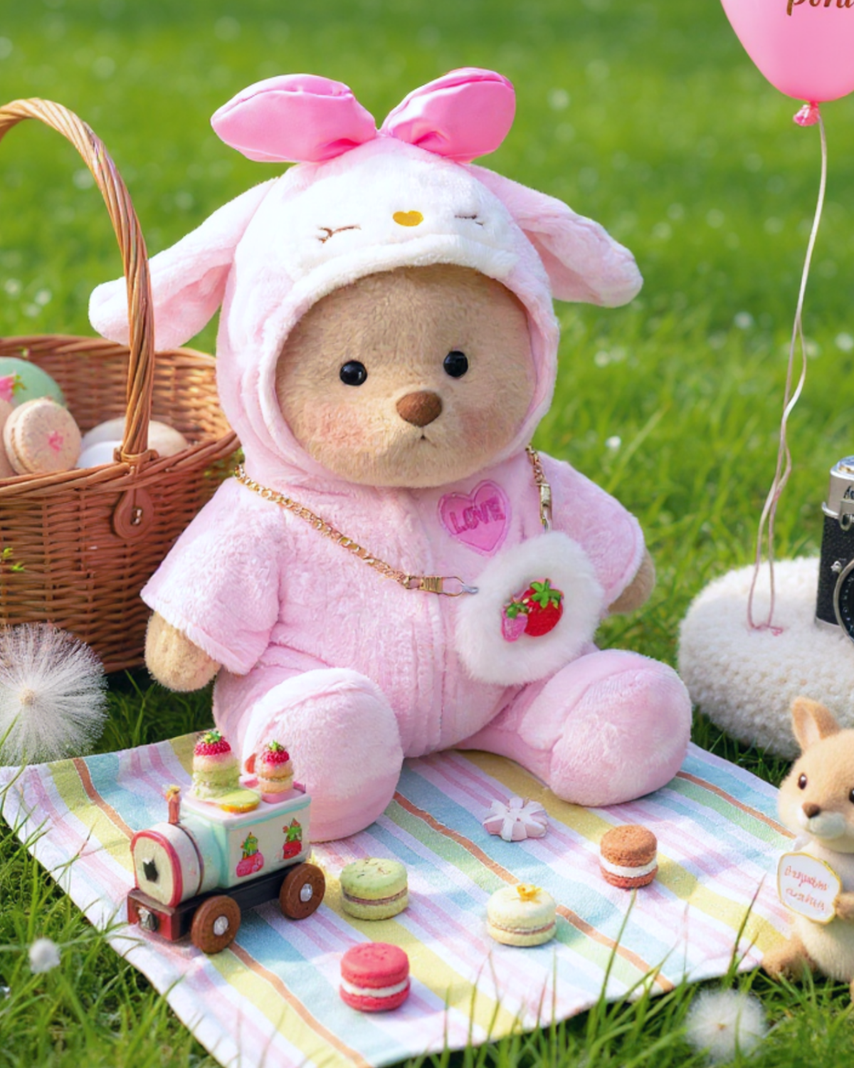 Getahug Love Strawberry Bear | Handmade Jointed Teddy Bear Gift