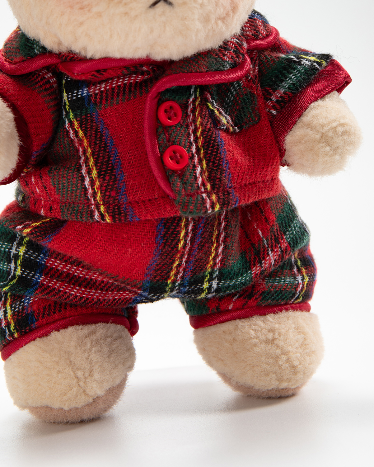 Getahug Christmas Plaid Pajamas Mini Bear | 5.9 Inches Plush Teddy Bear Keychains Gift