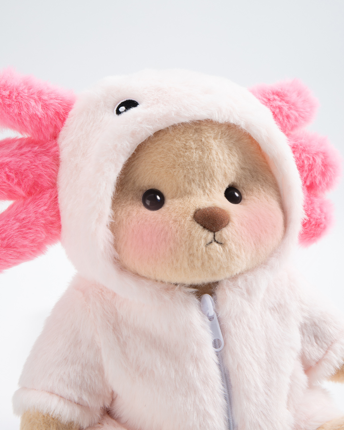 Getahug Pink Axolotl Bear | Handmade Jointed Teddy Bear Stuffed Animal Gift