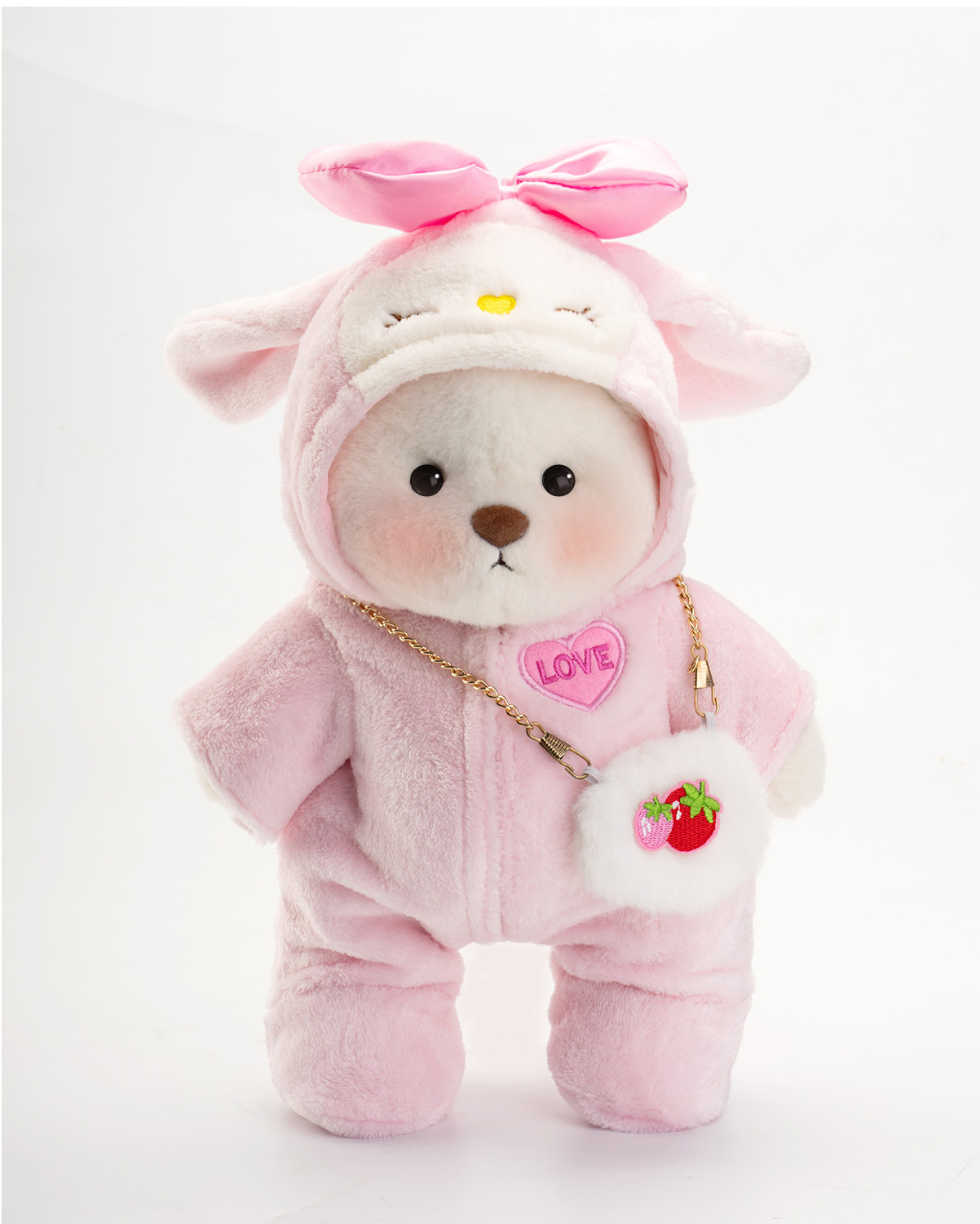 Getahug Love Strawberry Bear | Handmade Jointed Teddy Bear Gift