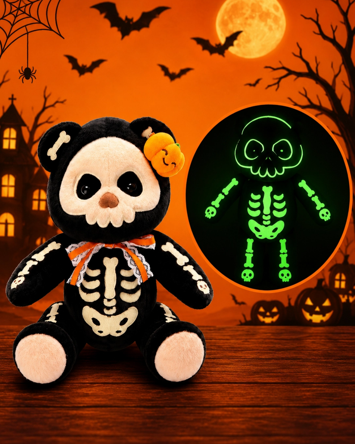 Getahug Halloween Skeleton Teddy Bear | Halloween Limited Edition Handmade Jointed Stuffed Animal Gift (Pre-sale)