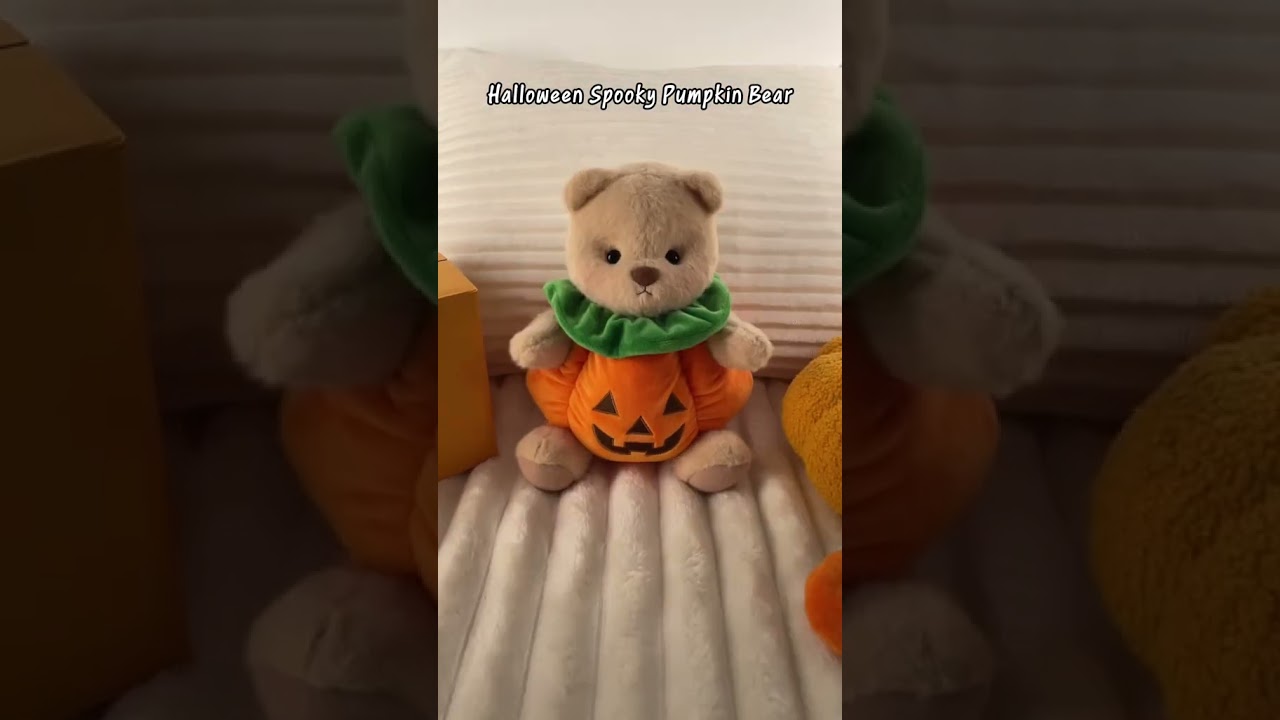 Getahug Halloween Spooky Pumpkin Bear | Handmade Jointed Teddy Bear Stuffed Animal Gift