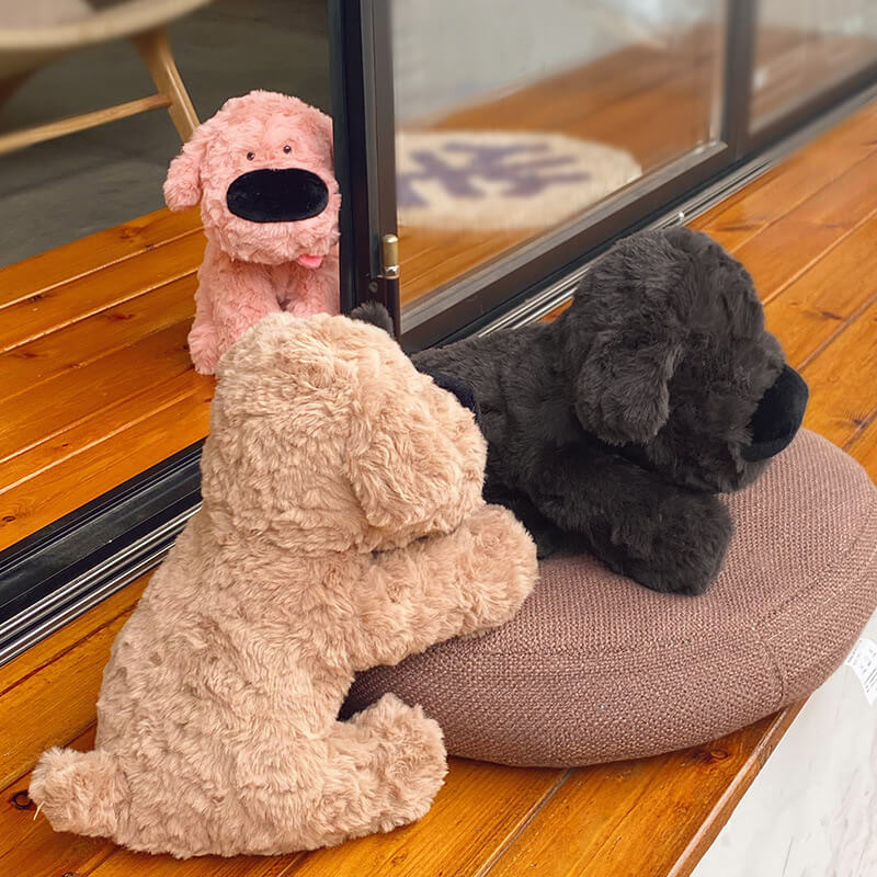 Big Nosed Puppy Friend with Retractable Tongue, Khaki+Black(Save $10 ) · 9.06 Inches