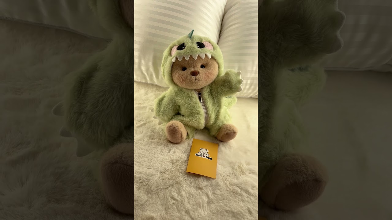 Getahug Furry Dino Bear | Handmade Jointed Teddy Bear Stuffed Animal Gift