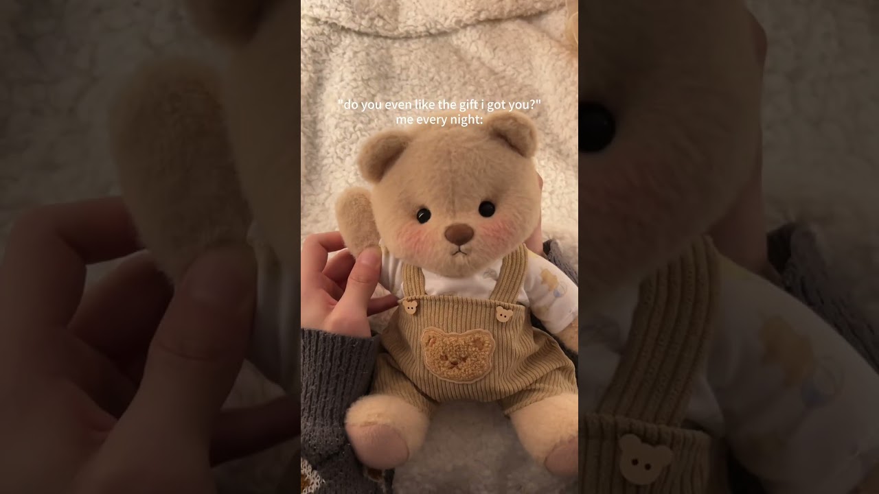 Getahug White Mink Hat Brown Overalls Bear | Handmade Jointed Teddy Bear Gift